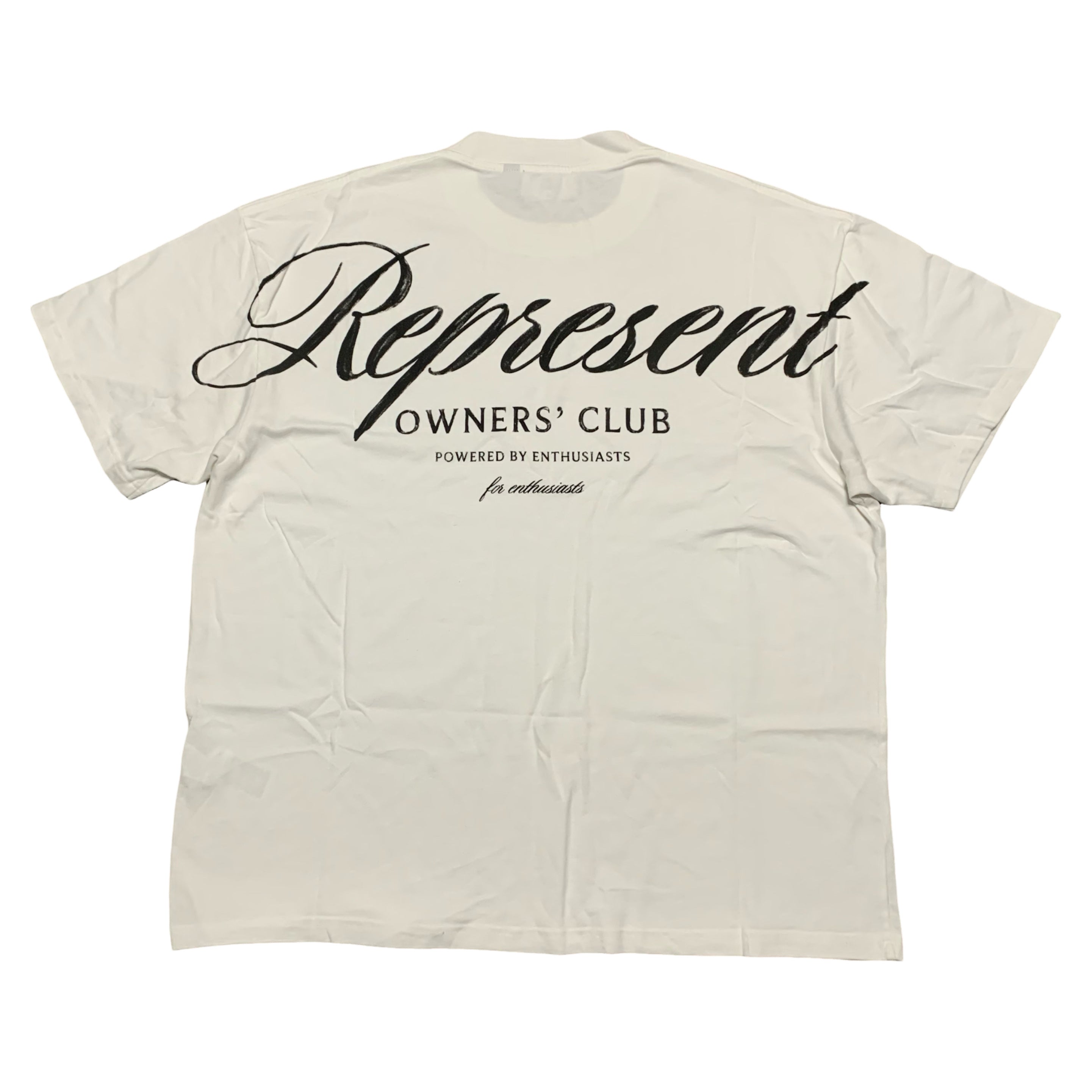 Represent XL Owners Club Script Flat White Tee
