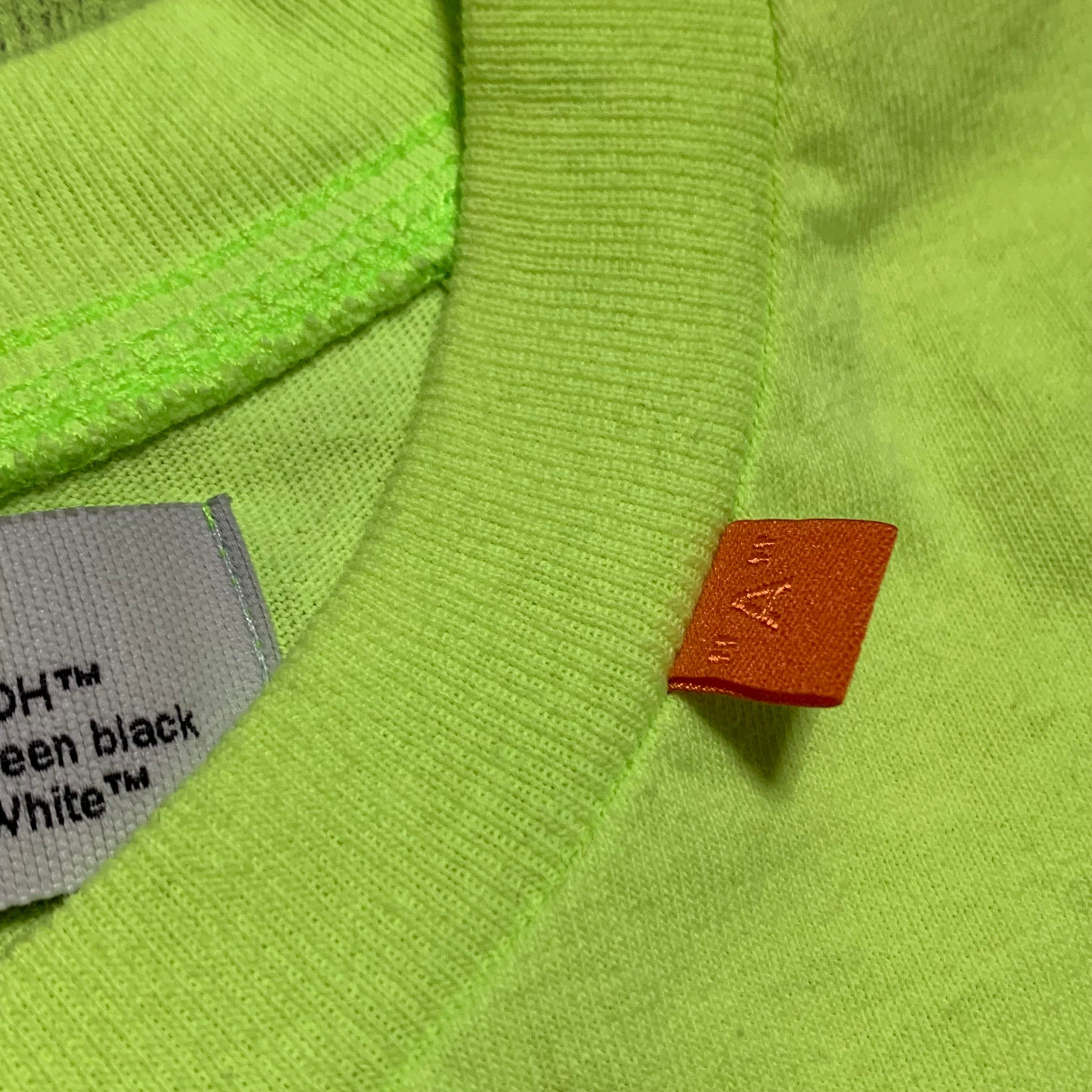 Off White Small Arrows Graphic Neon Green Tee Virgil Abloh