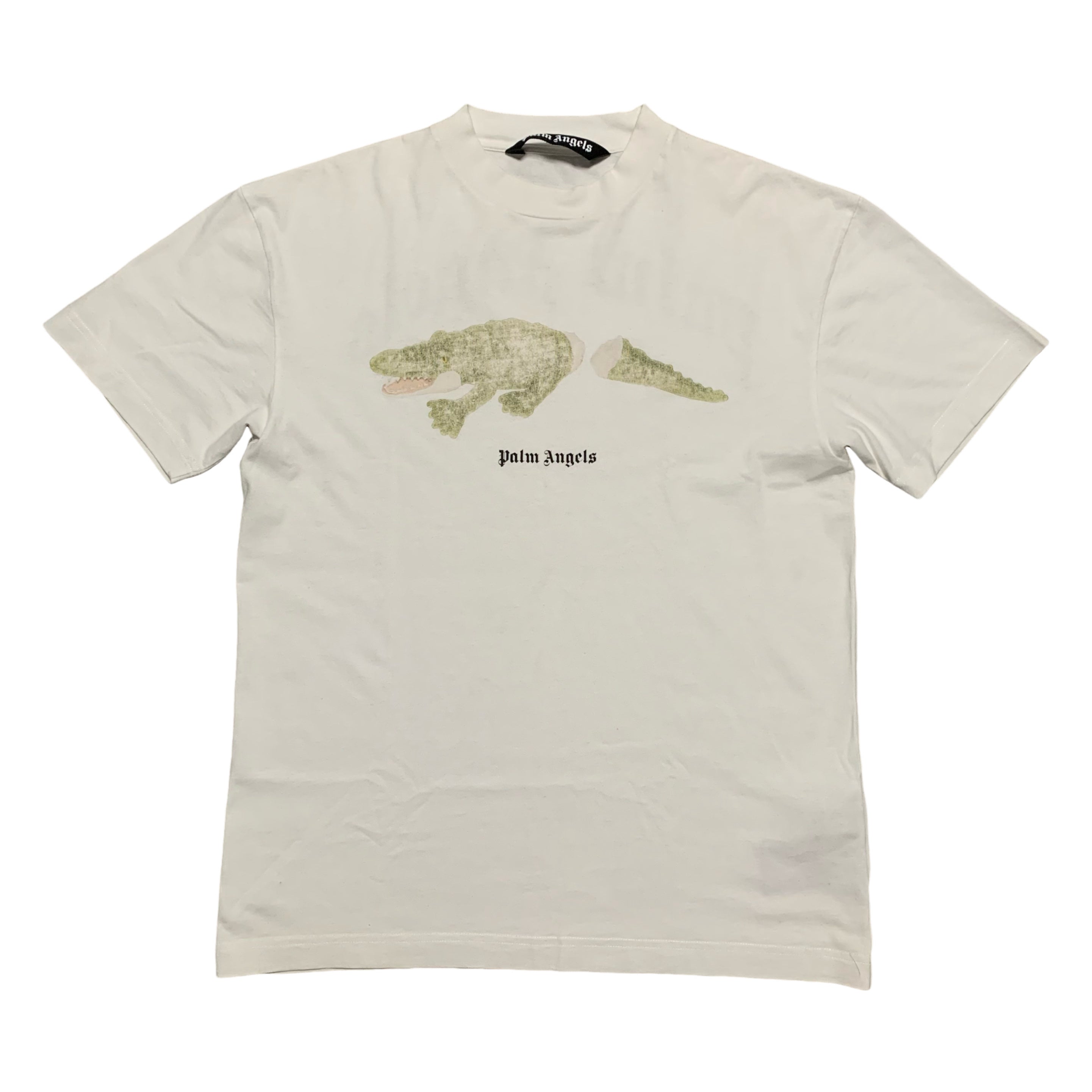 Palm Angels Medium Crocodile Graphic White Tee