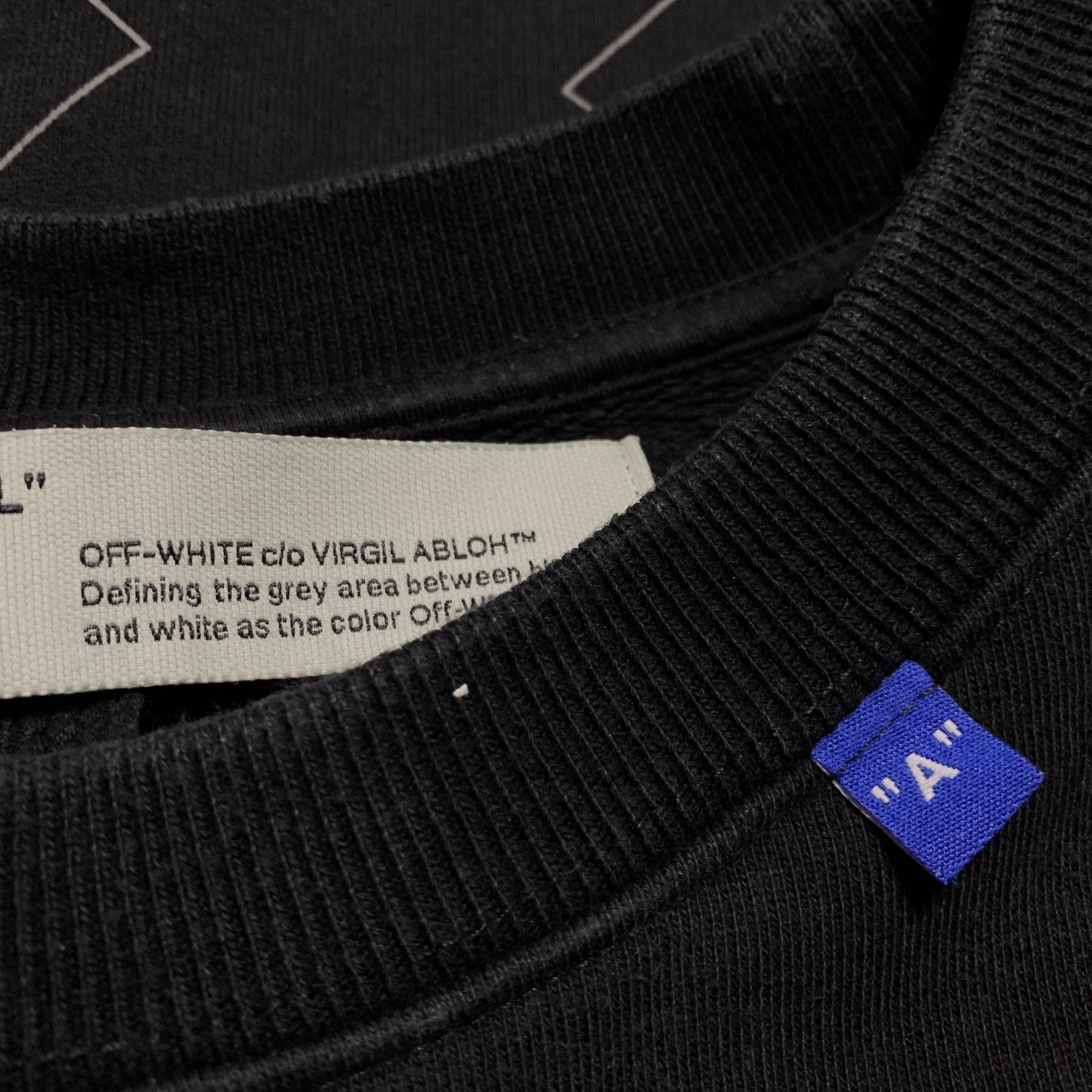 Off White Large Outline Arrows Black Sweatshirt Crewneck Virgil Abloh