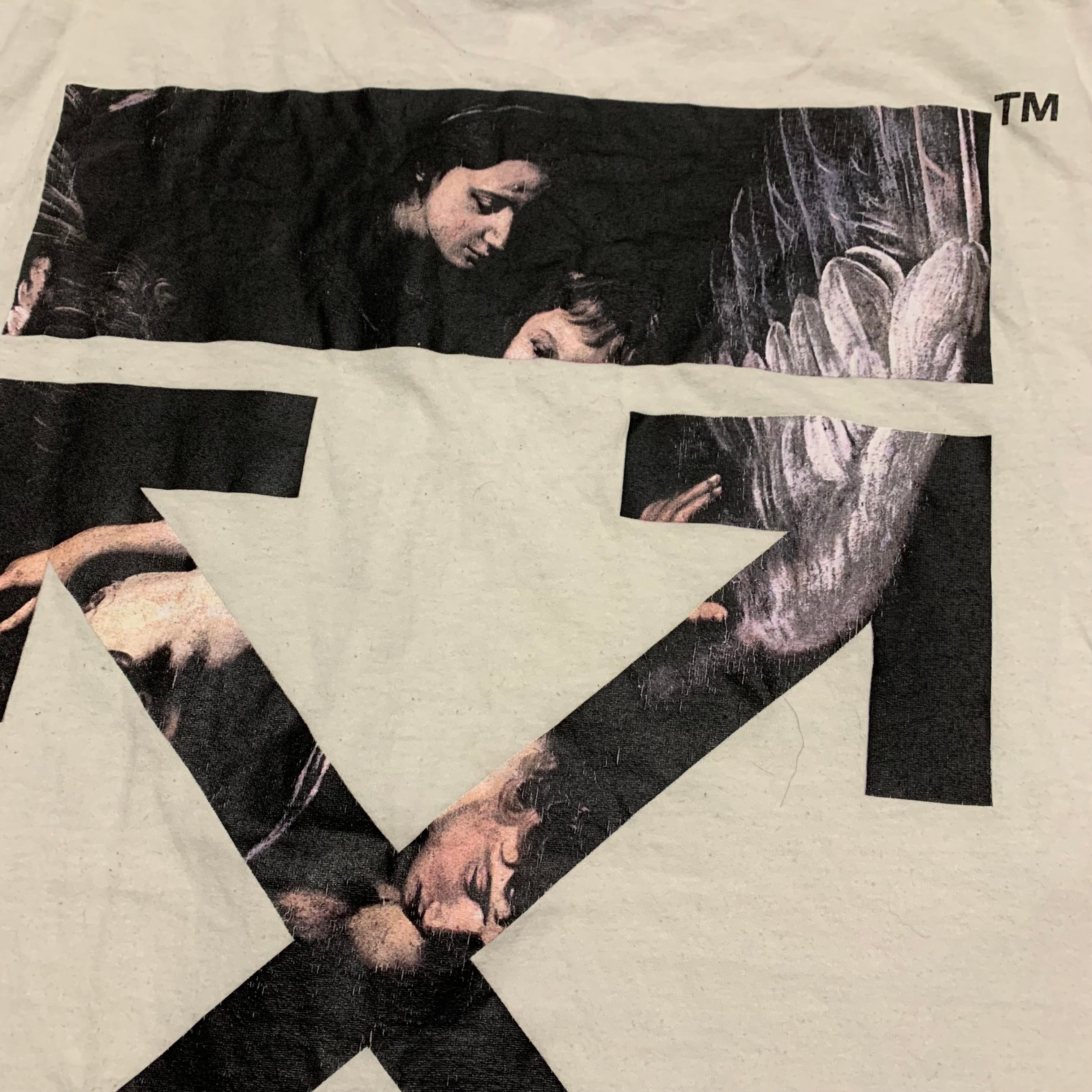 Off White Medium Caravaggio Arrows White Tee Virgil Abloh