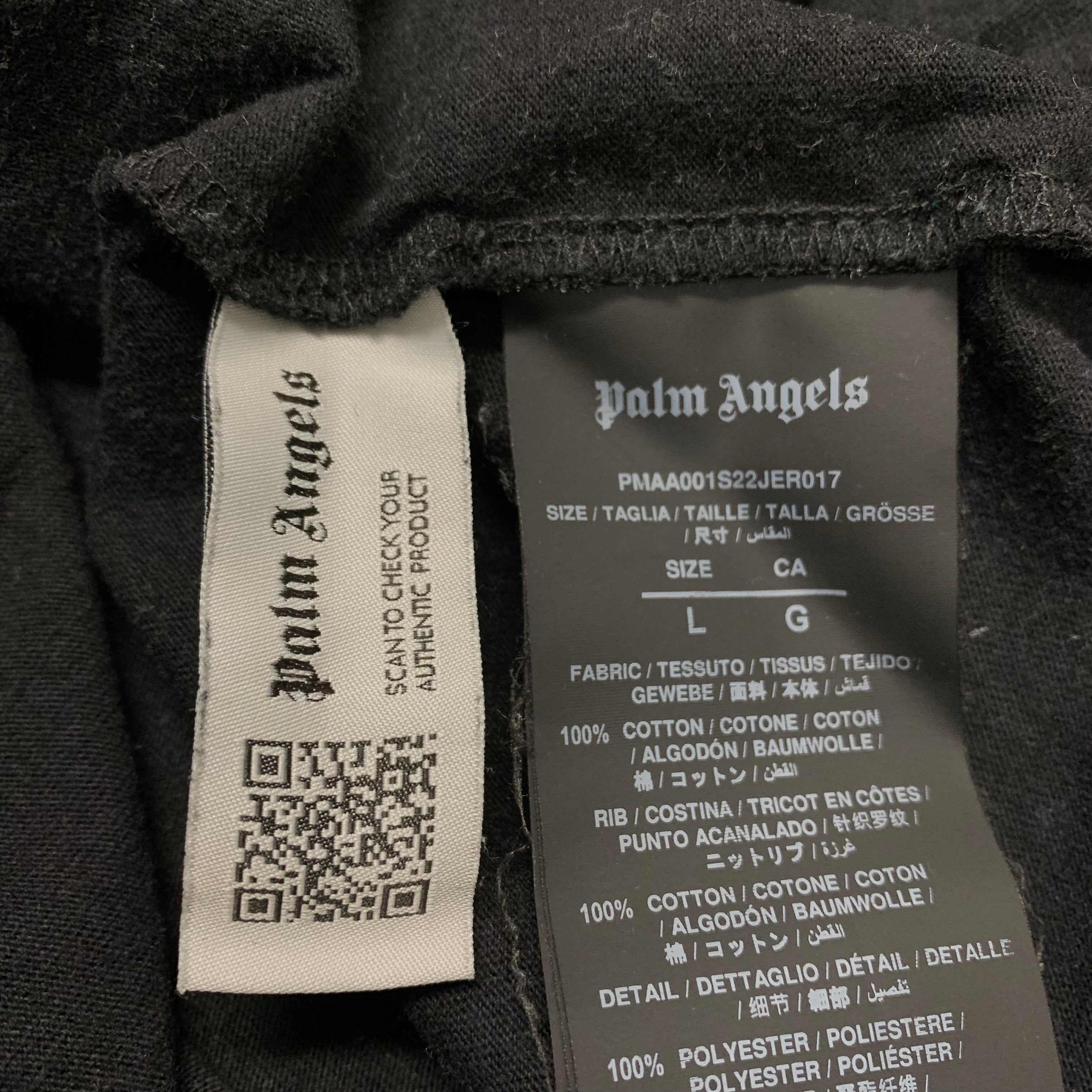 Palm Angels Large Tee Greetings From California Classic Black T-Shirt