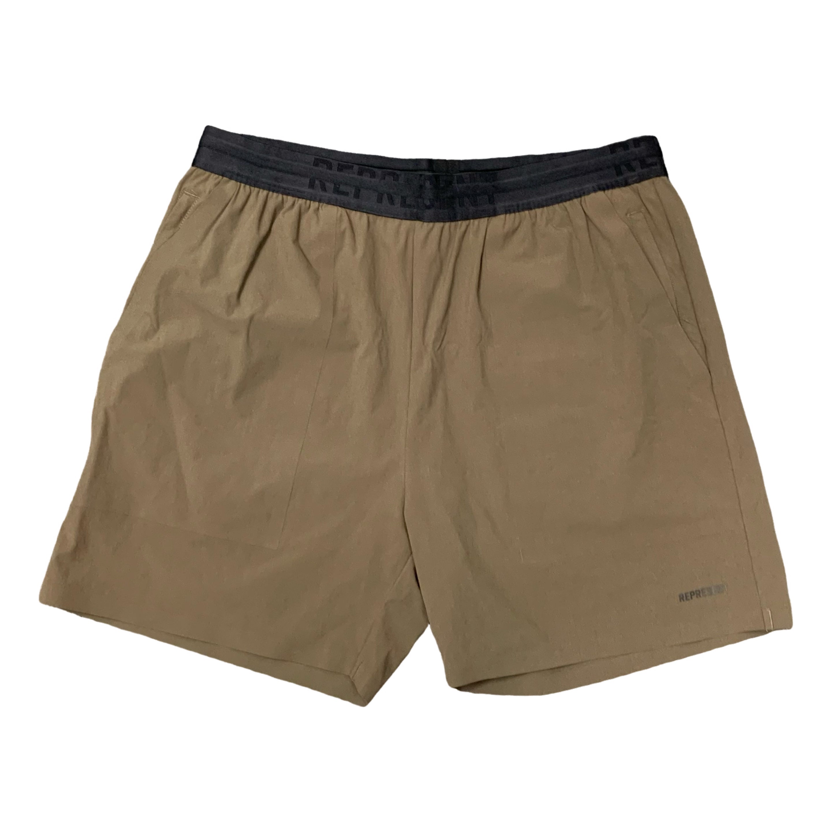 Represent Medium Shorts Fused Brown Gym Bottoms