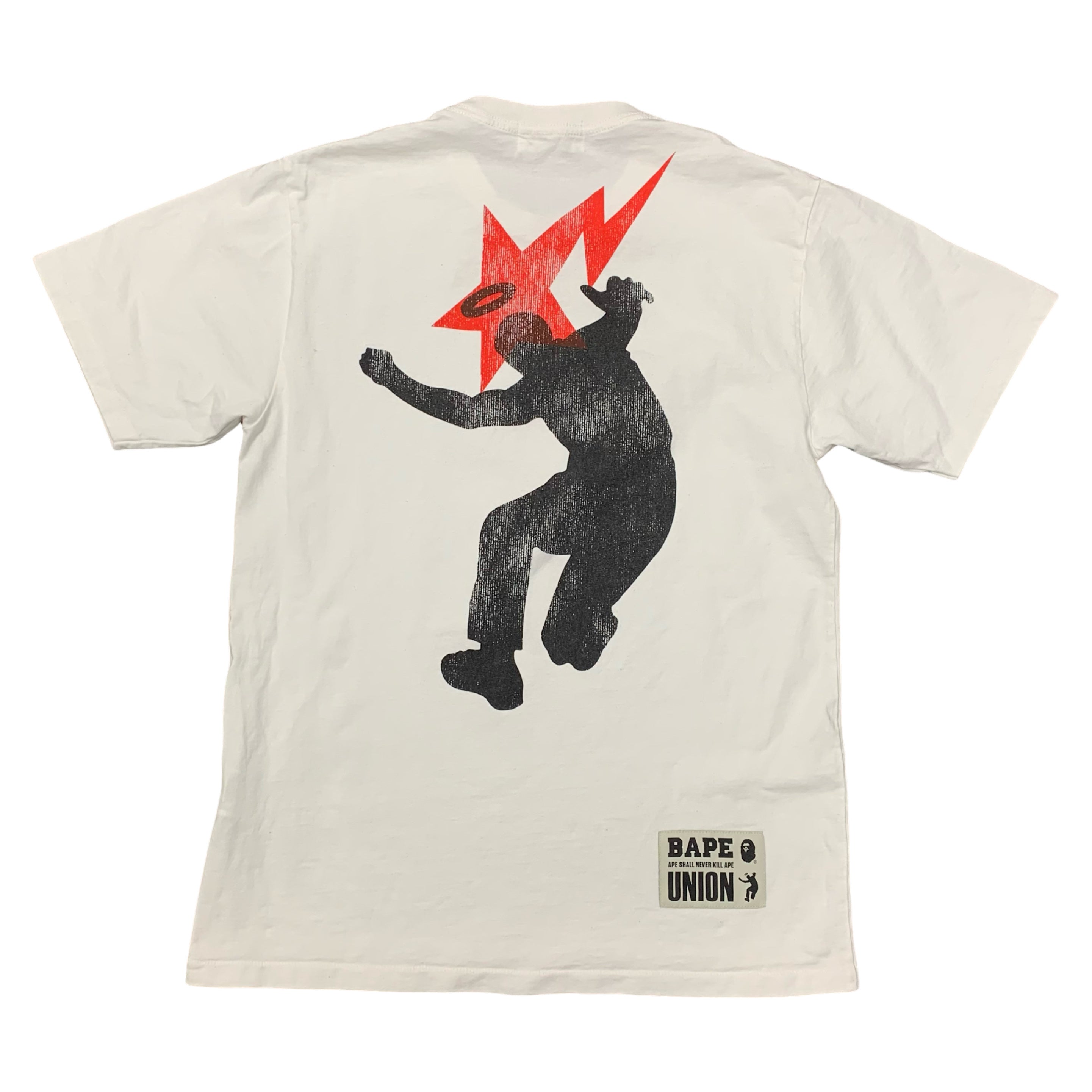 Bape Medium Tee Union Pigment Dyed Ape Head White T-Shirt A Bathing Ape