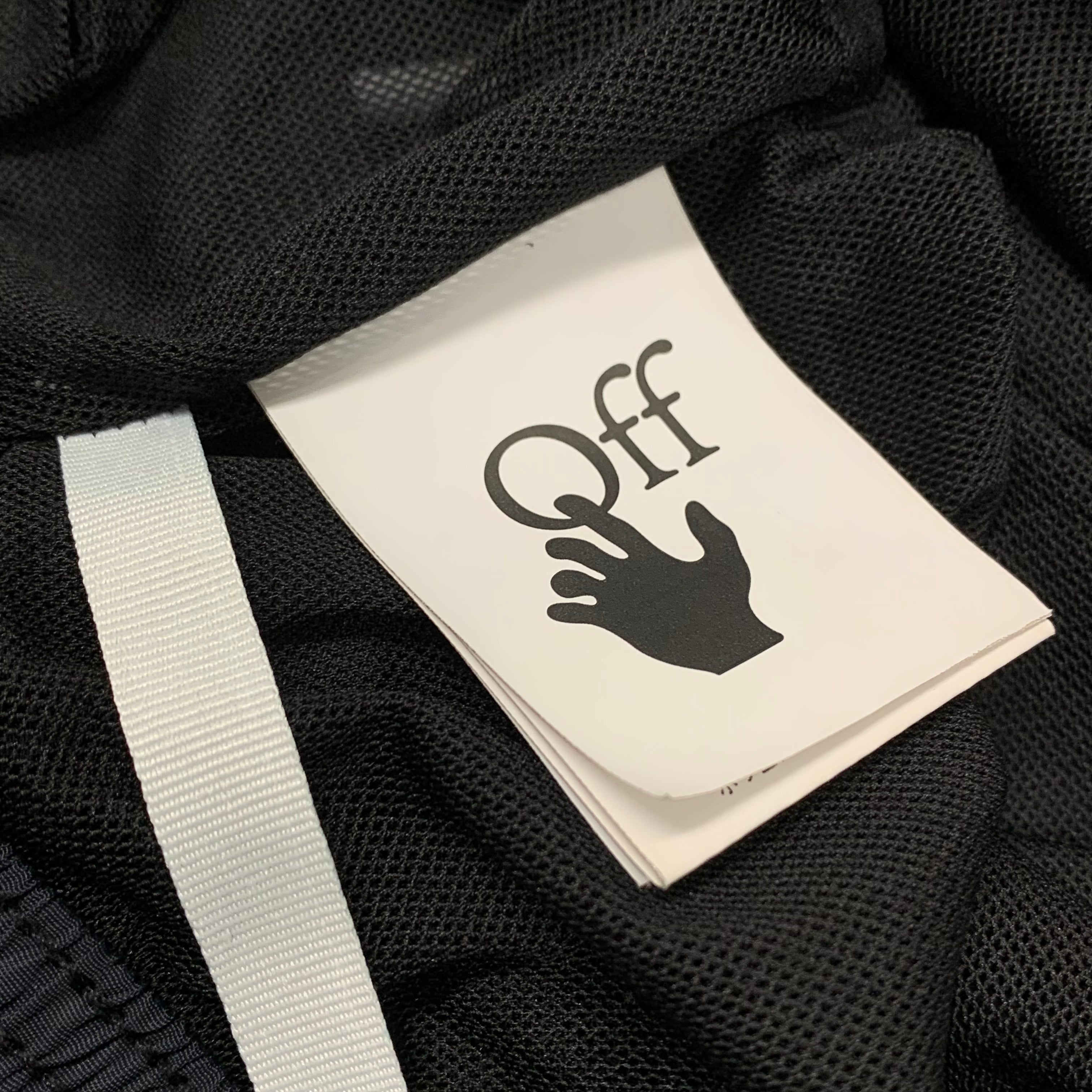 Off White Small Swim Shorts Graffiti Black Shorts Virgil Abloh