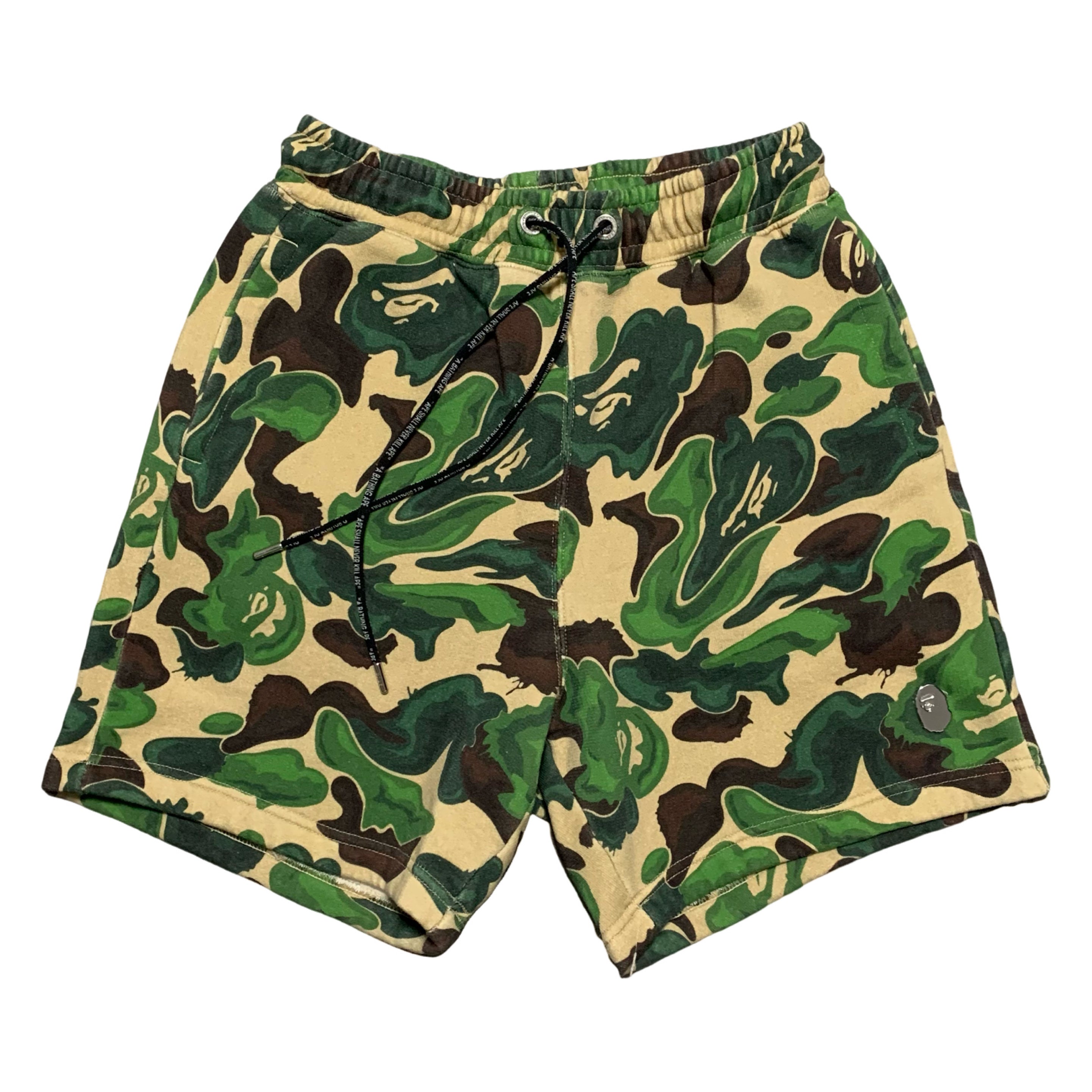 Bape Small Shorts Green Art Camo Sweat Shorts A Bathing Ape 2023