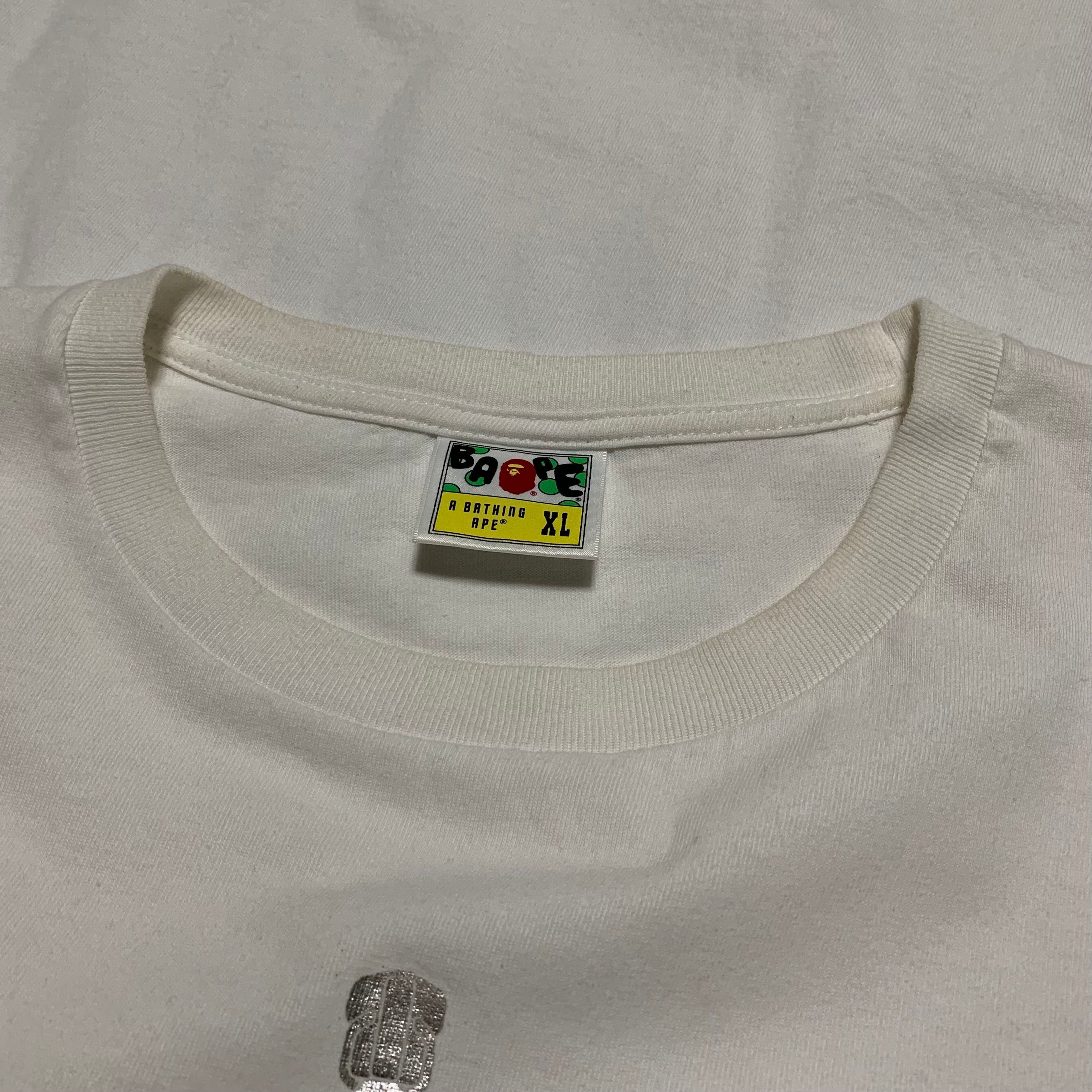 Bape XL Shark Baby Milo Cotton Candy White Tee