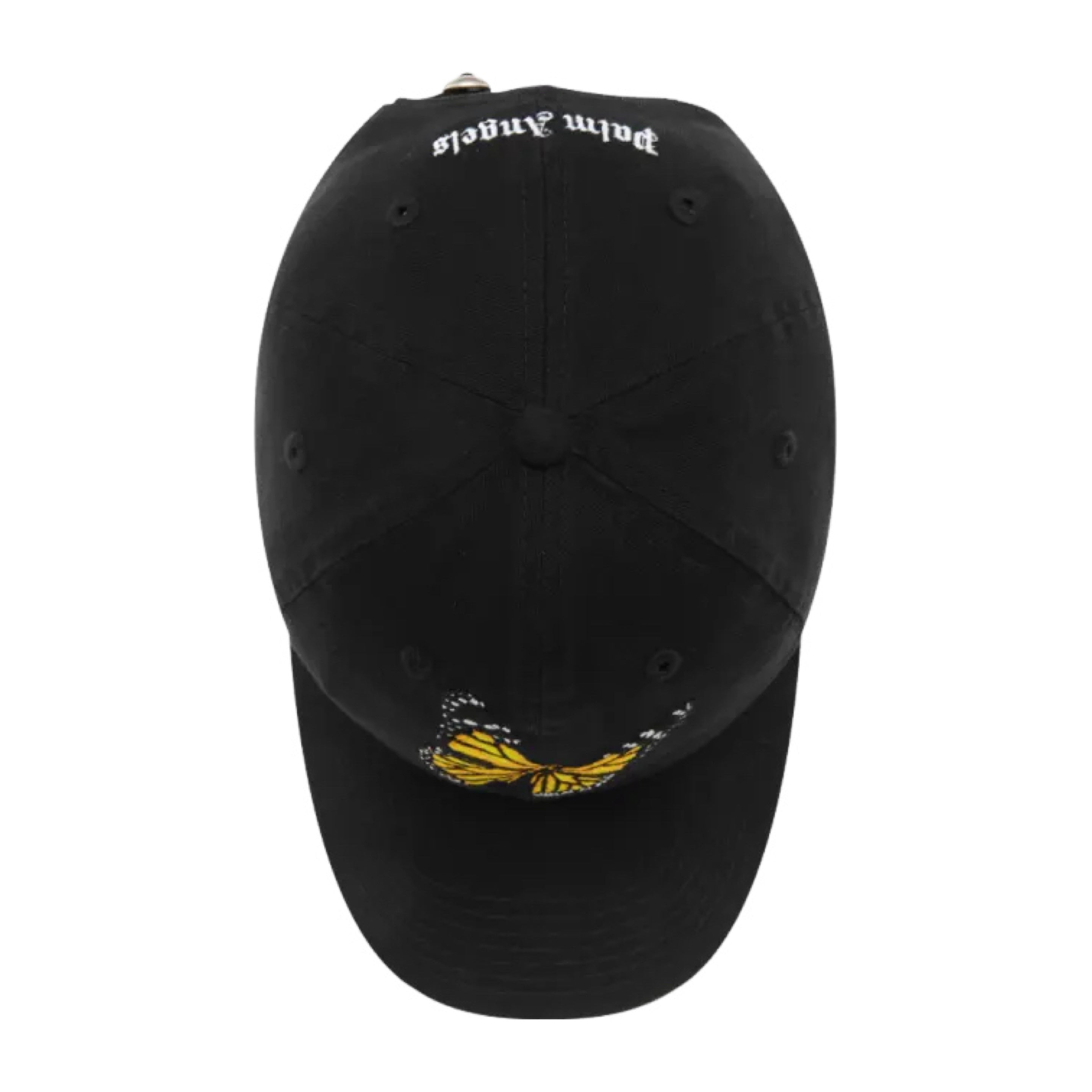 Palm Angels Cap Butterfly Embroidery Black Baseball Cap Hat