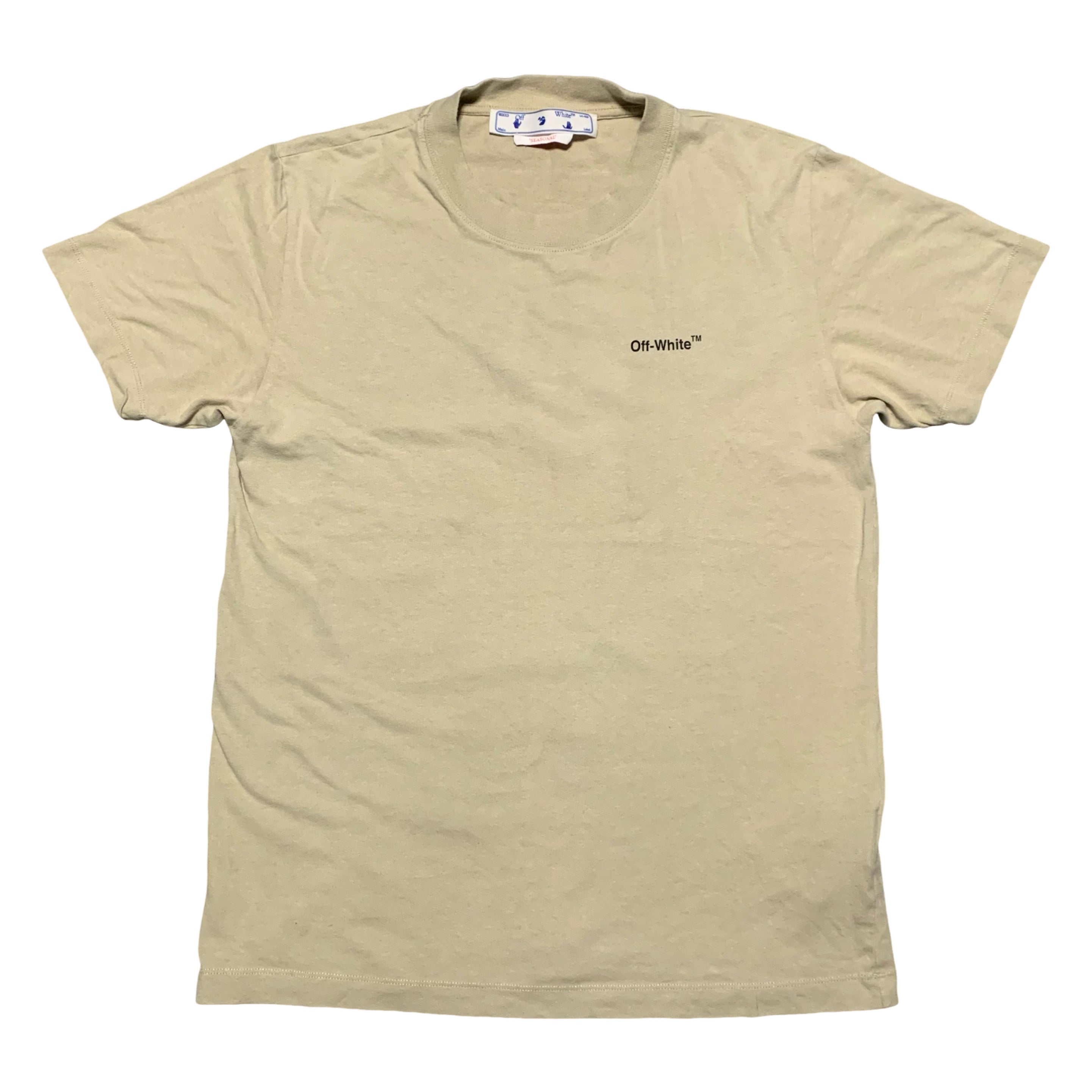 Off White Small Caravaggio Arrows Beige Tan Tee Virgil Abloh