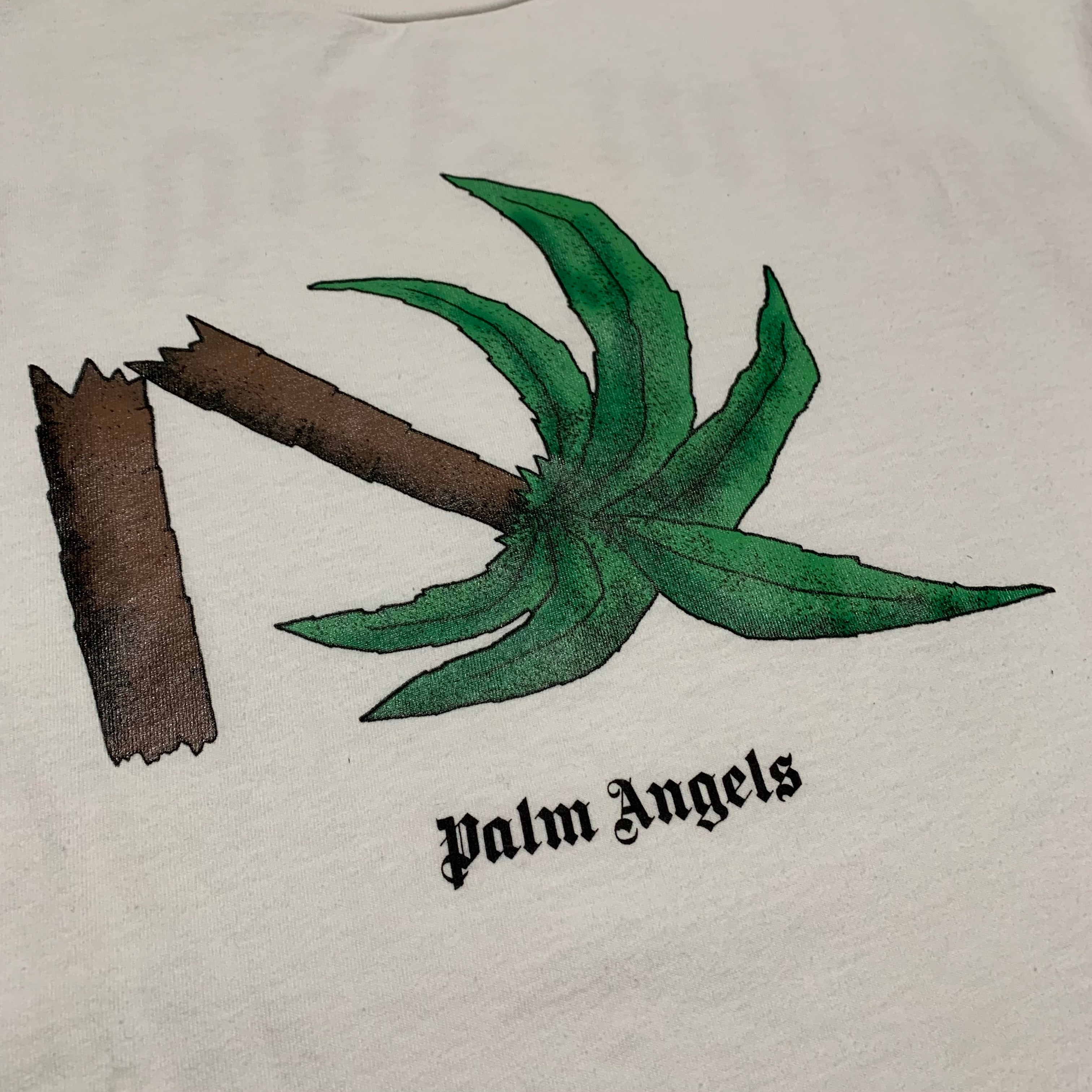 Palm Angels Small Broken Palm Tree White Tee