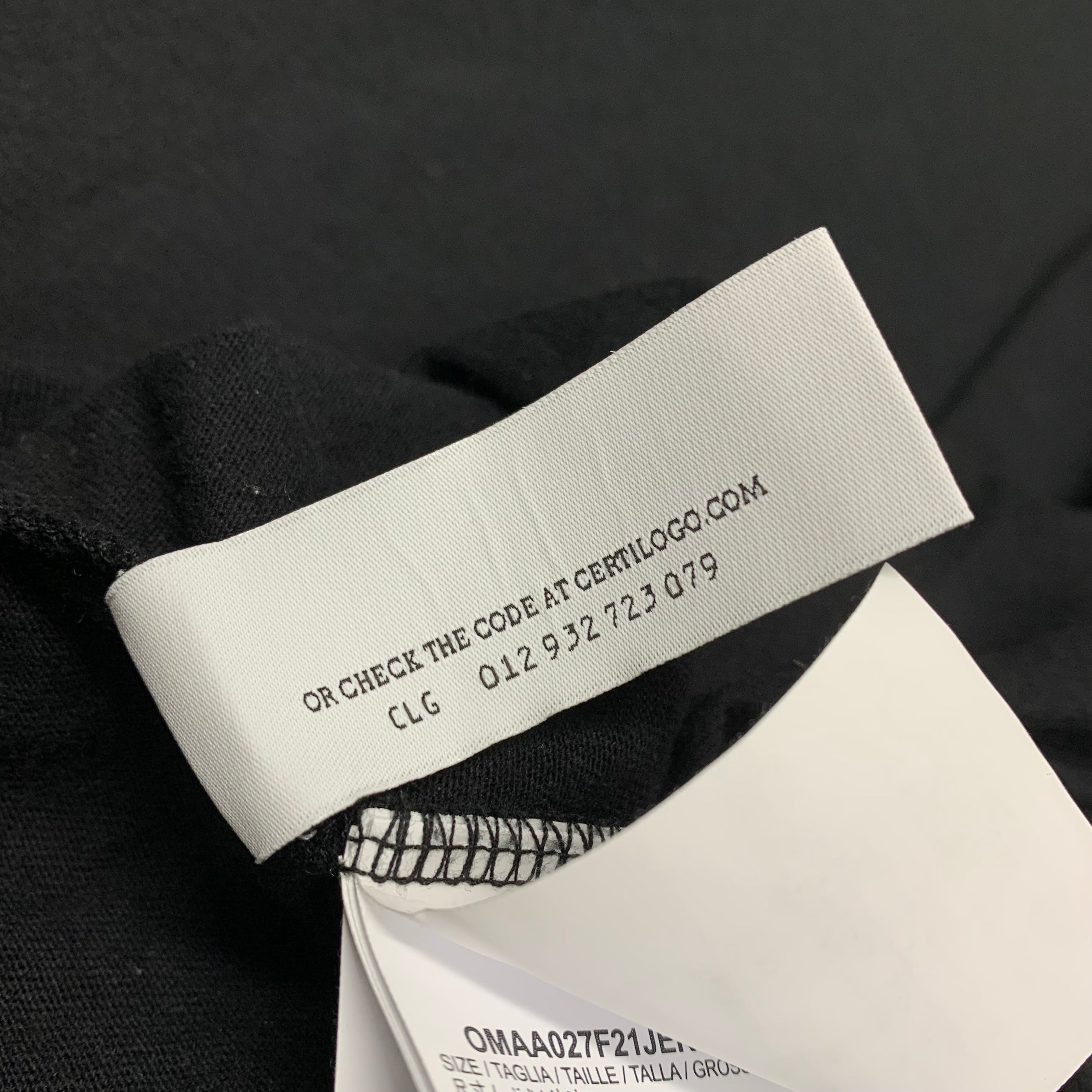 Off White Medium Tee Acrylic Arrows Black T-Shirt Virgil Abloh