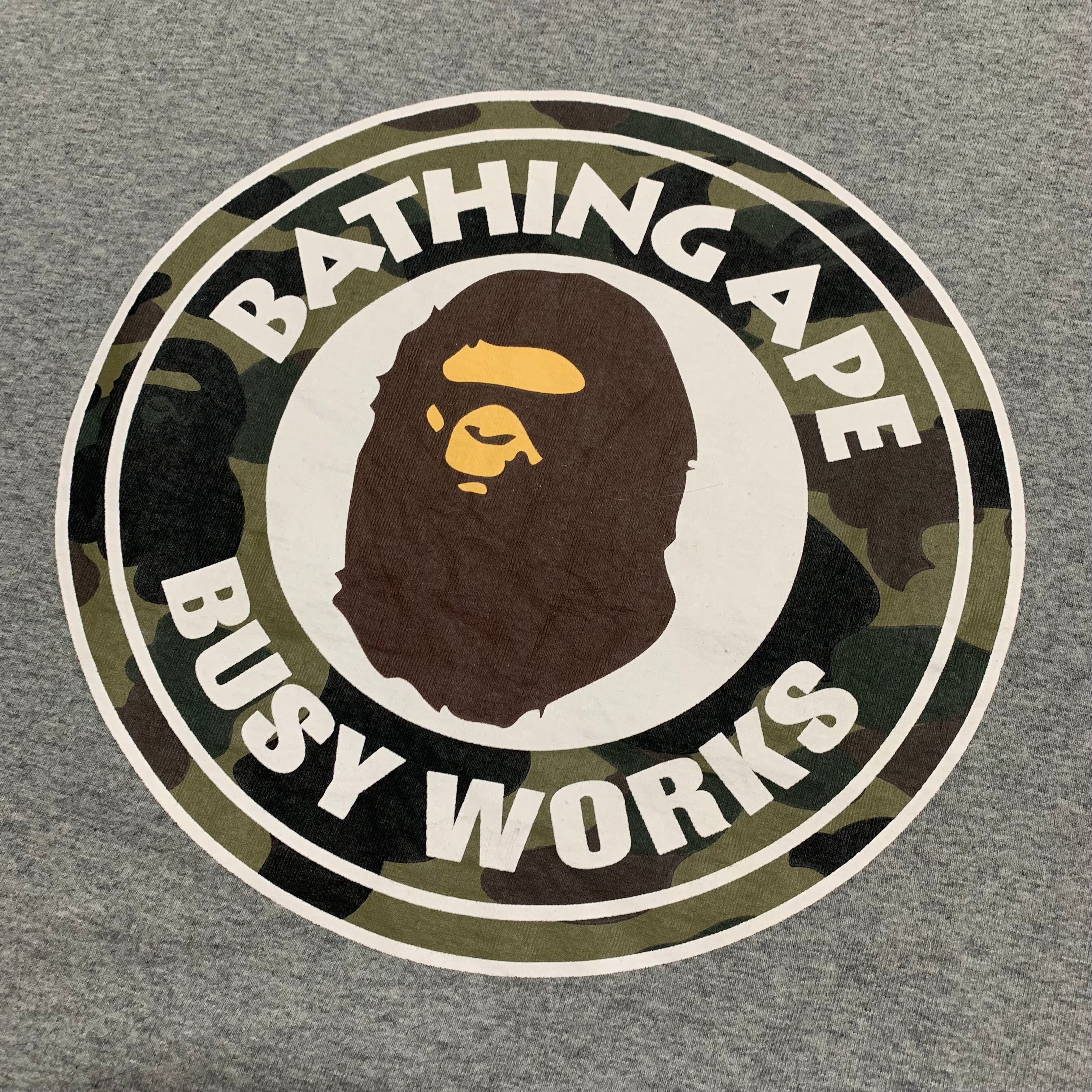 Bape Large Busy Works 1st Camo Grey Tee