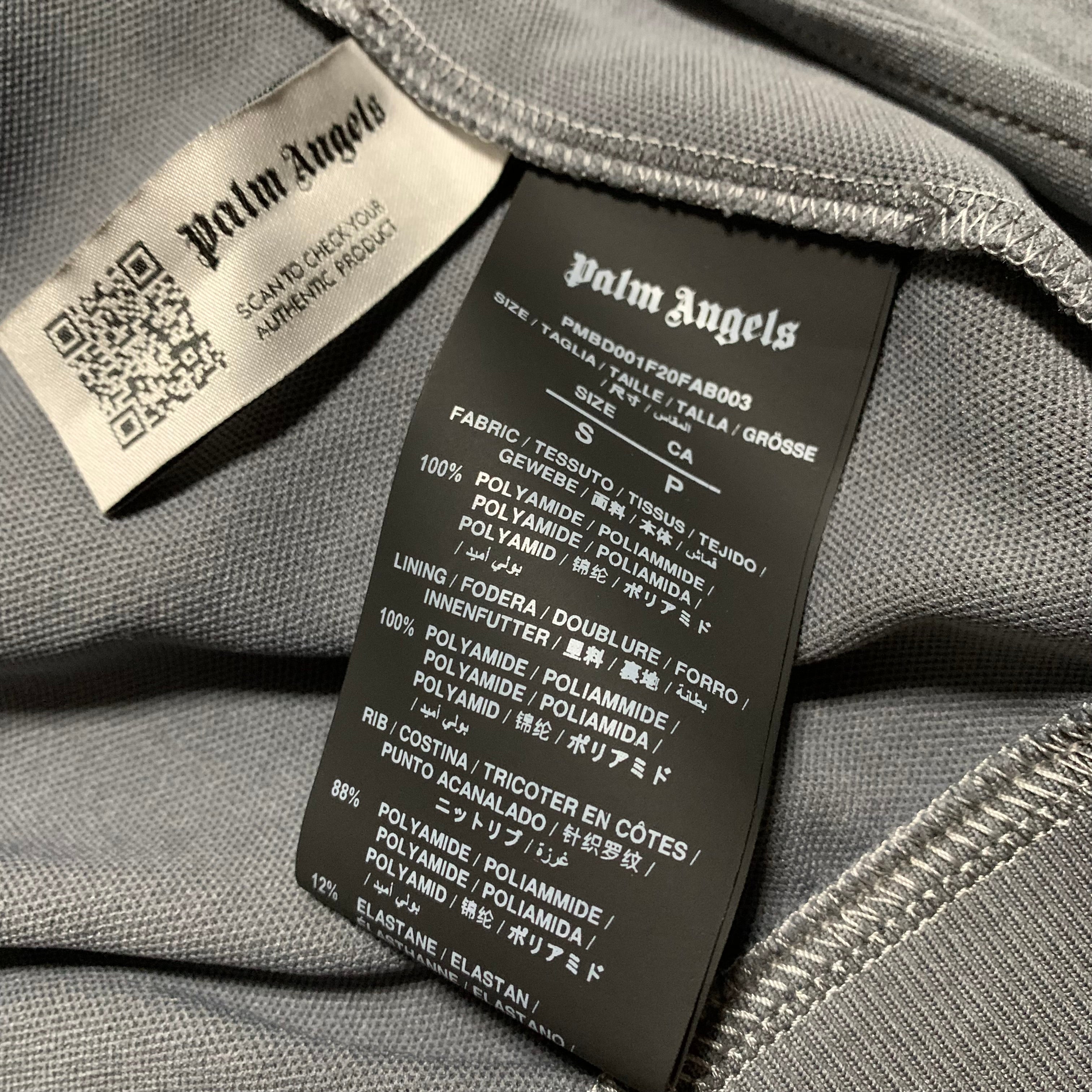 Palm Angels Small Garment Dyed Track Jacket Dark Grey