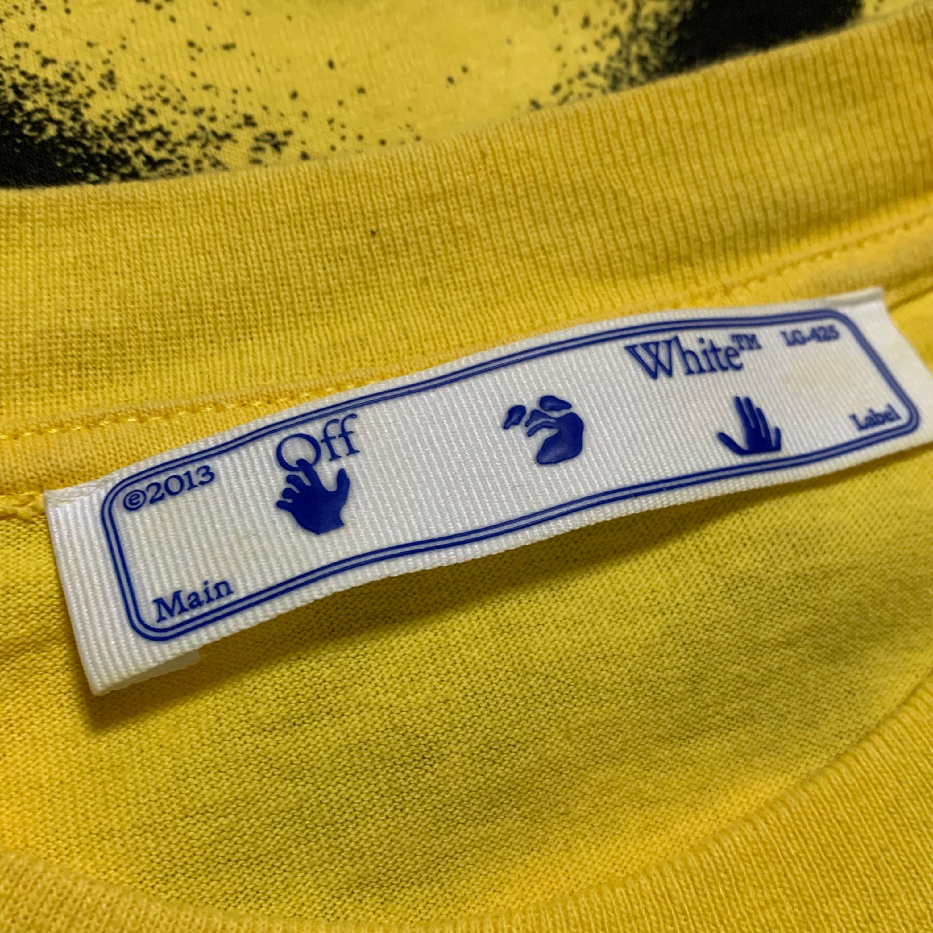 Off White Small Graffiti Arrows Yellow Tee Virgil Abloh