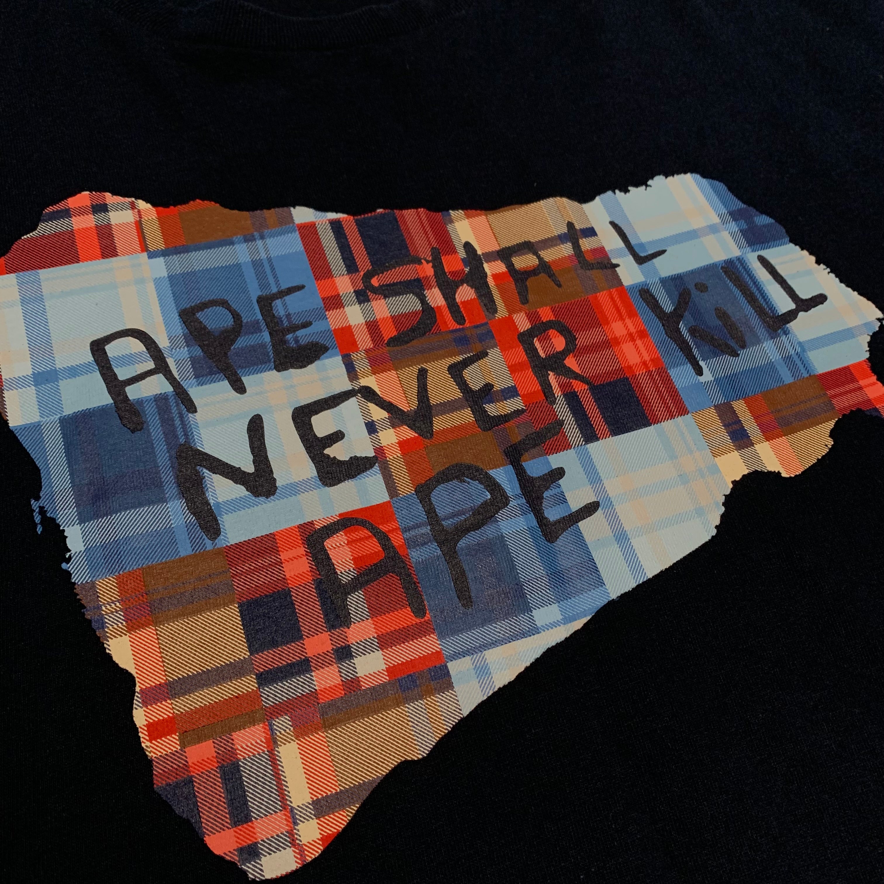 Bape Large Ape Shall Never Kill Ape Navy Blue Tee