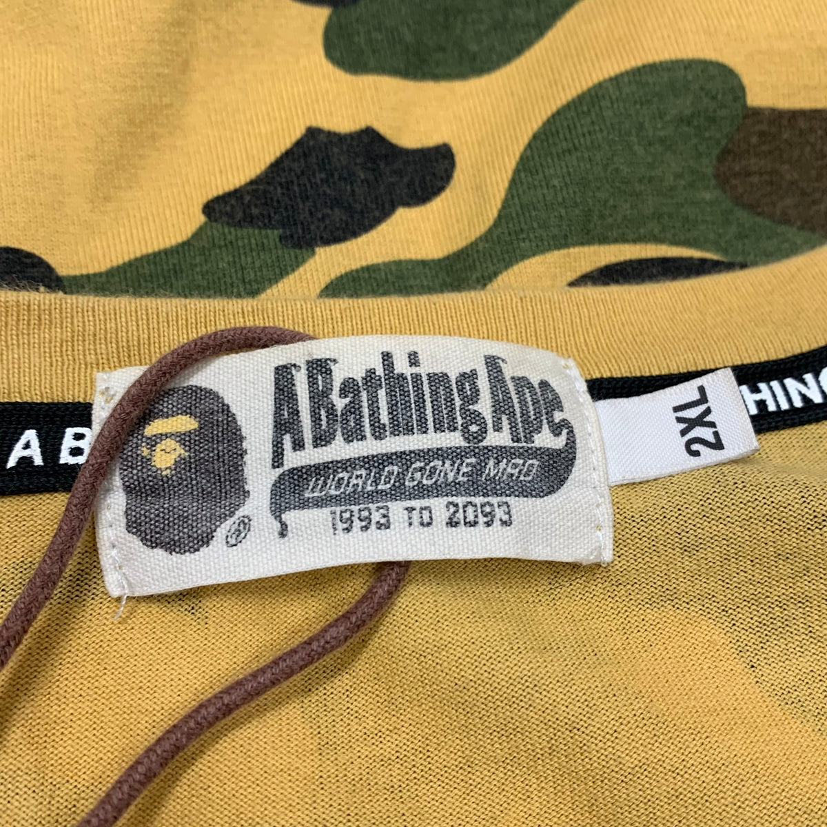 Bape 2XL Tee Shark Yellow 1st Camo A Bathing Ape XXL