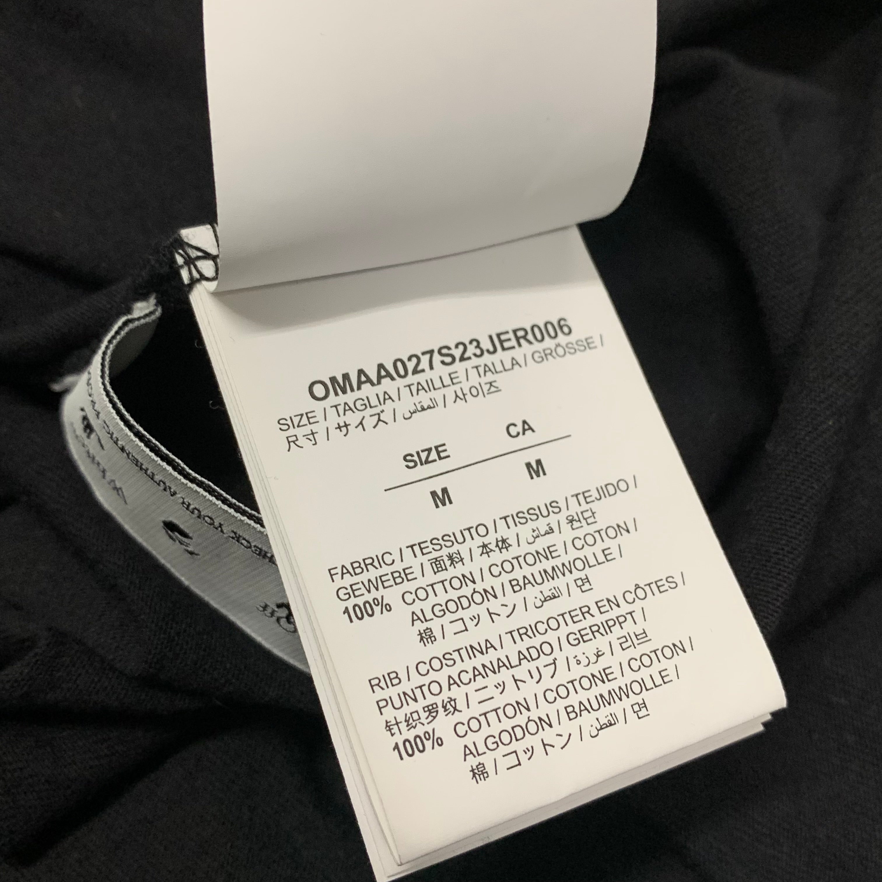 Off White Medium Tee Exactly The Opposite Arrows Black T-Shirt Virgil Abloh