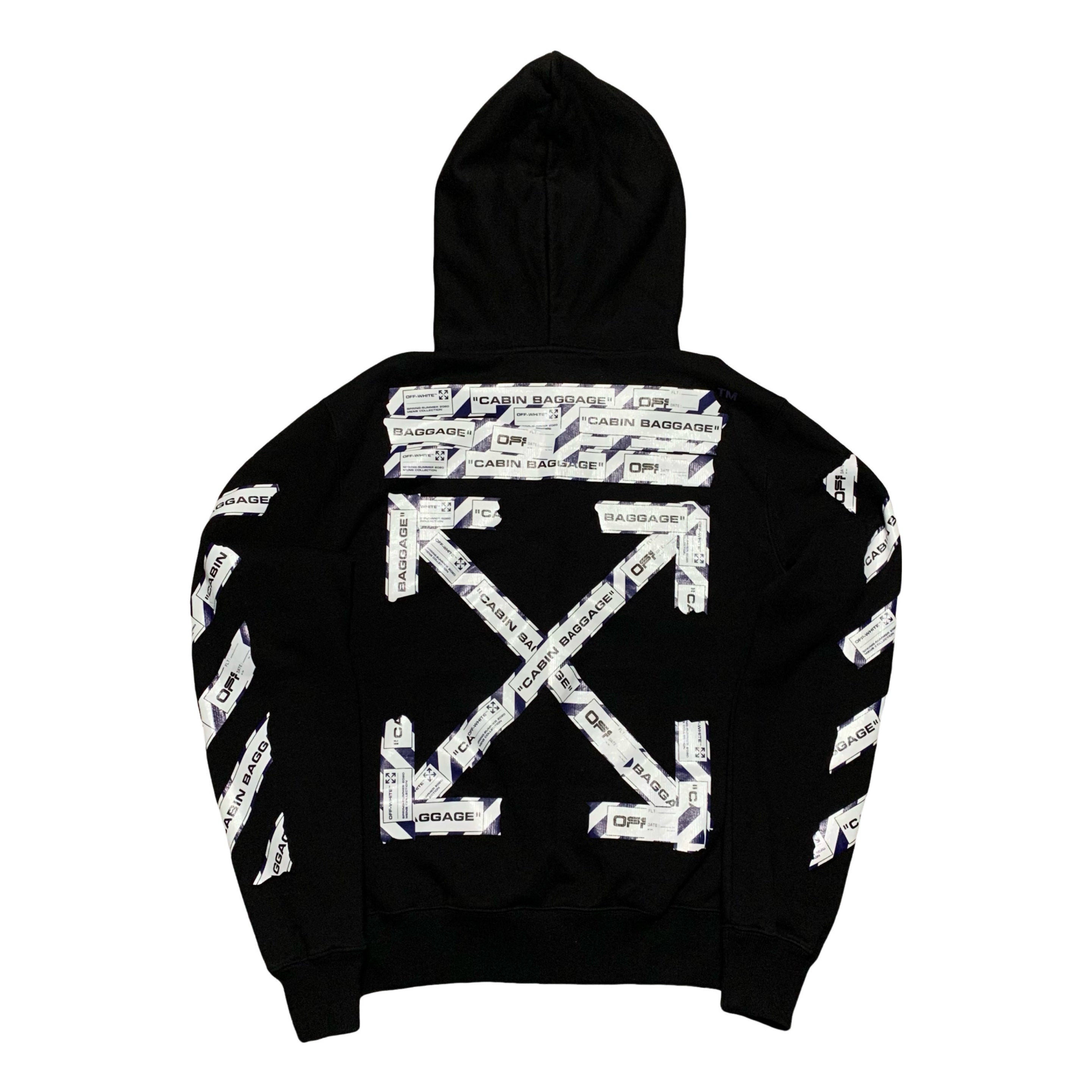 Off White Medium Airport Arrows Black Hoodie Virgil Abloh