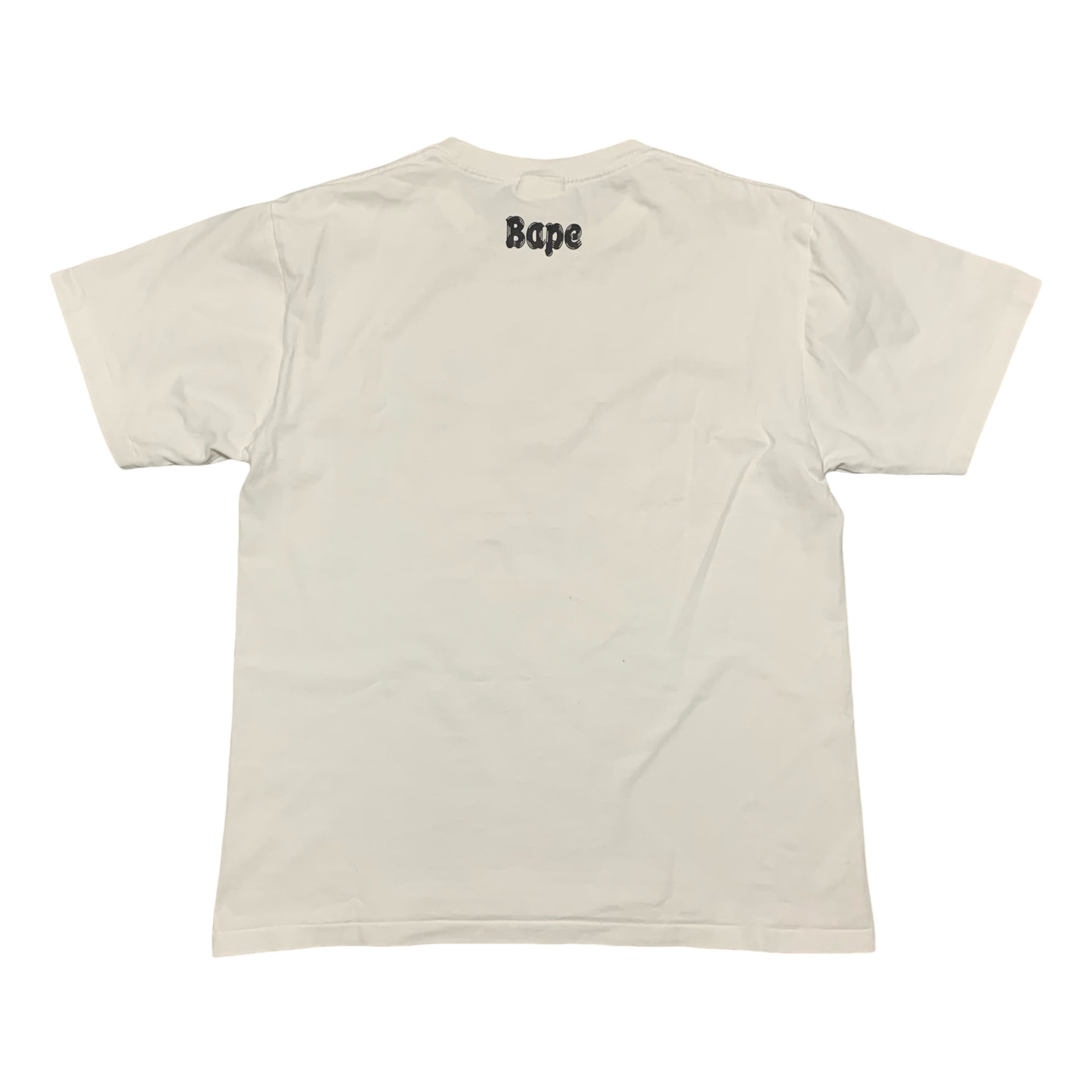 Bape Large Brush College White Tee A Bathing Ape