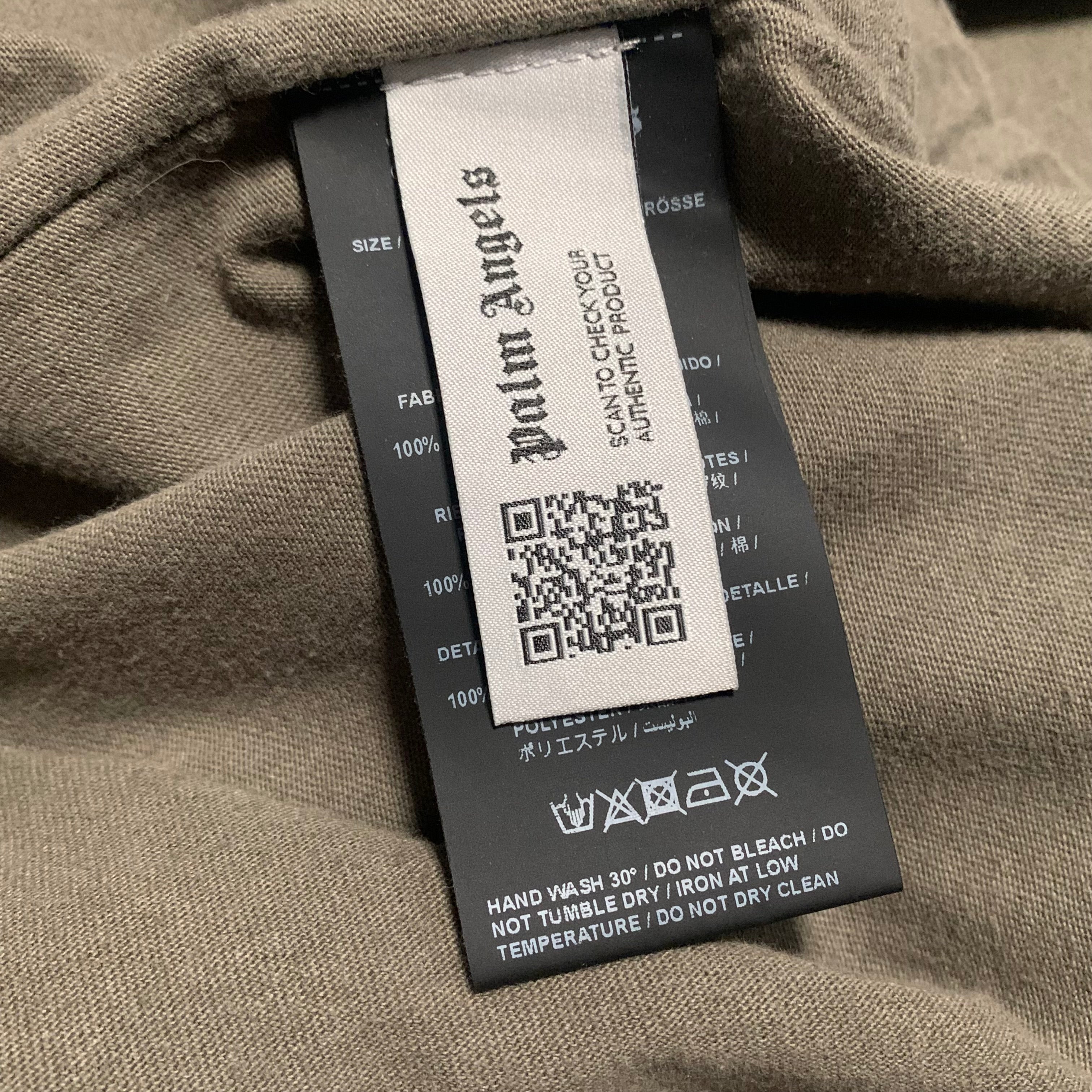 Palm Angels Medium Seasonal Logo Inside Out Military Khaki Green Tee