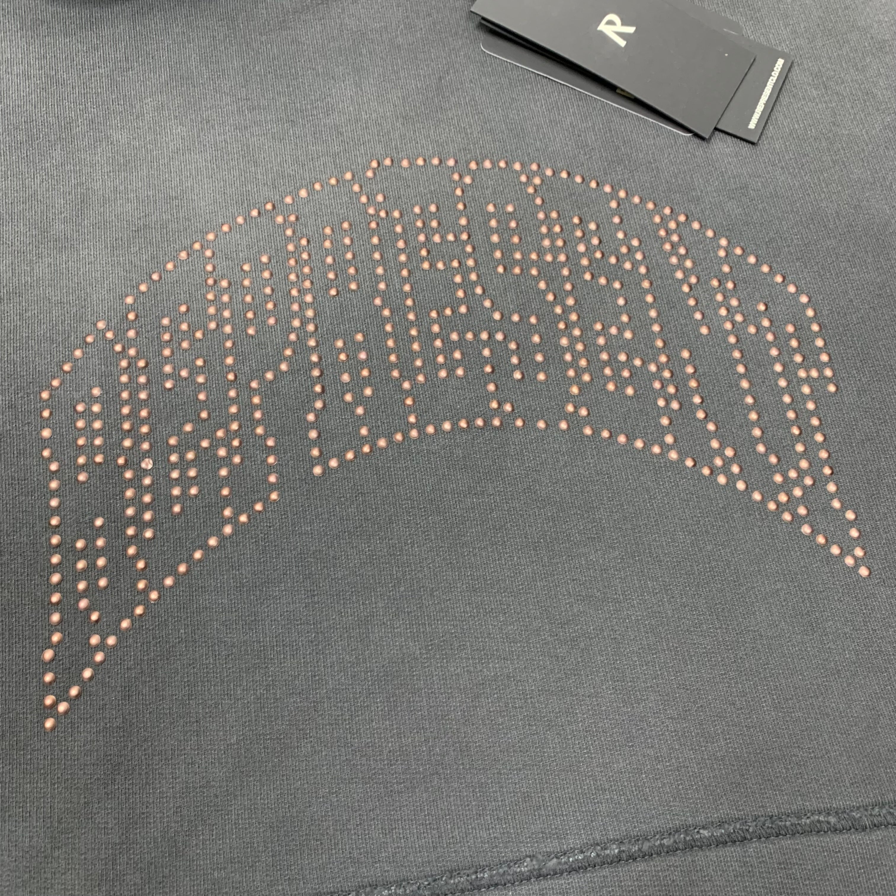 Represent Small Hoodie Embellished Stained Black Hoodie (RRP £180)