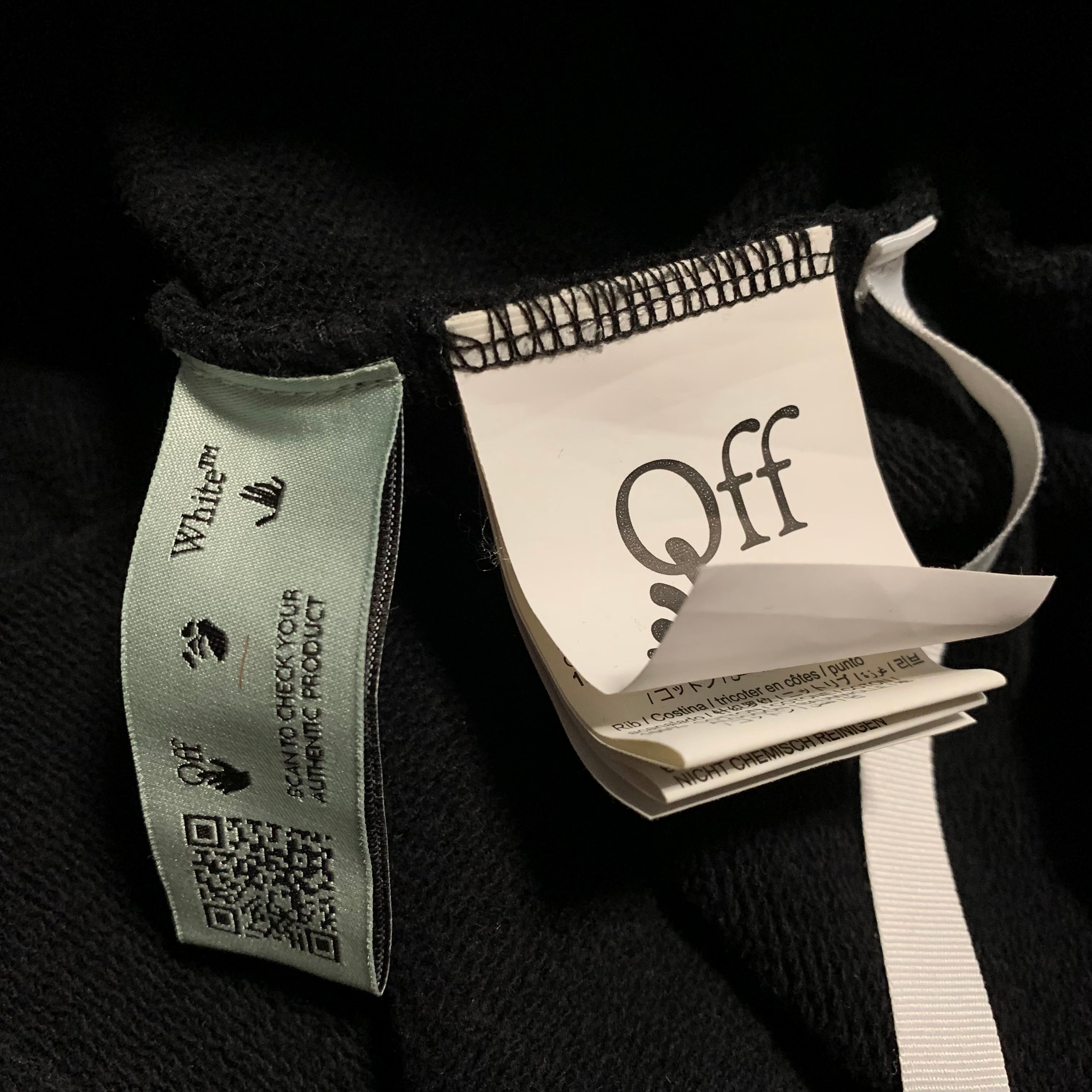 Off White Medium Pascal Arrows Black Hoodie Virgil Abloh Skeleton