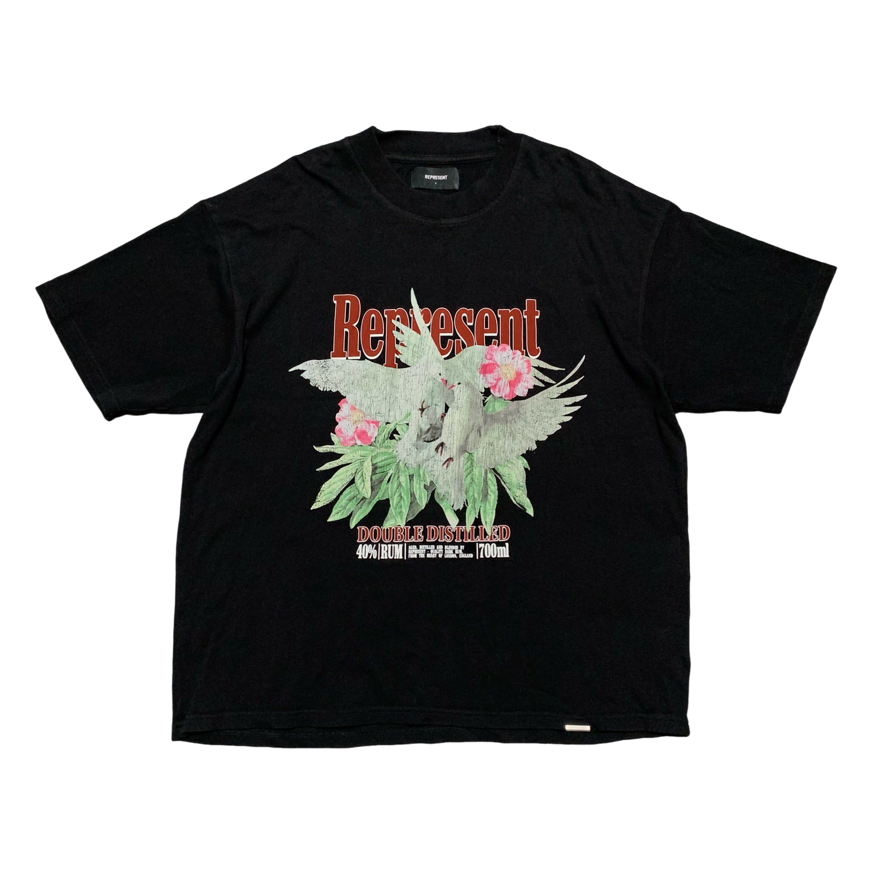 Represent Large Double Distilled Jet Black Tee