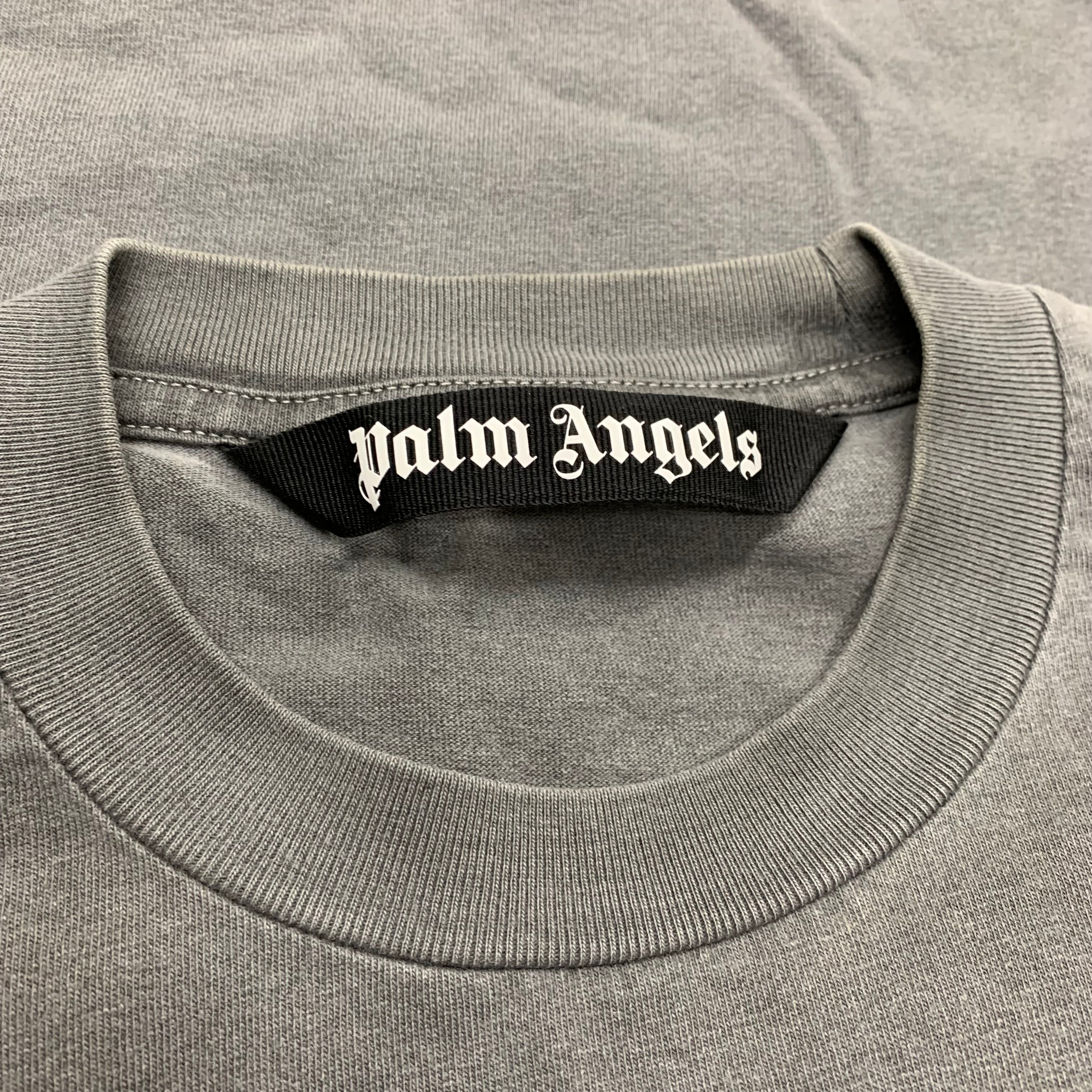 Palm Angels Large Tee Tree Graphic Vintage Grey T-Shirt