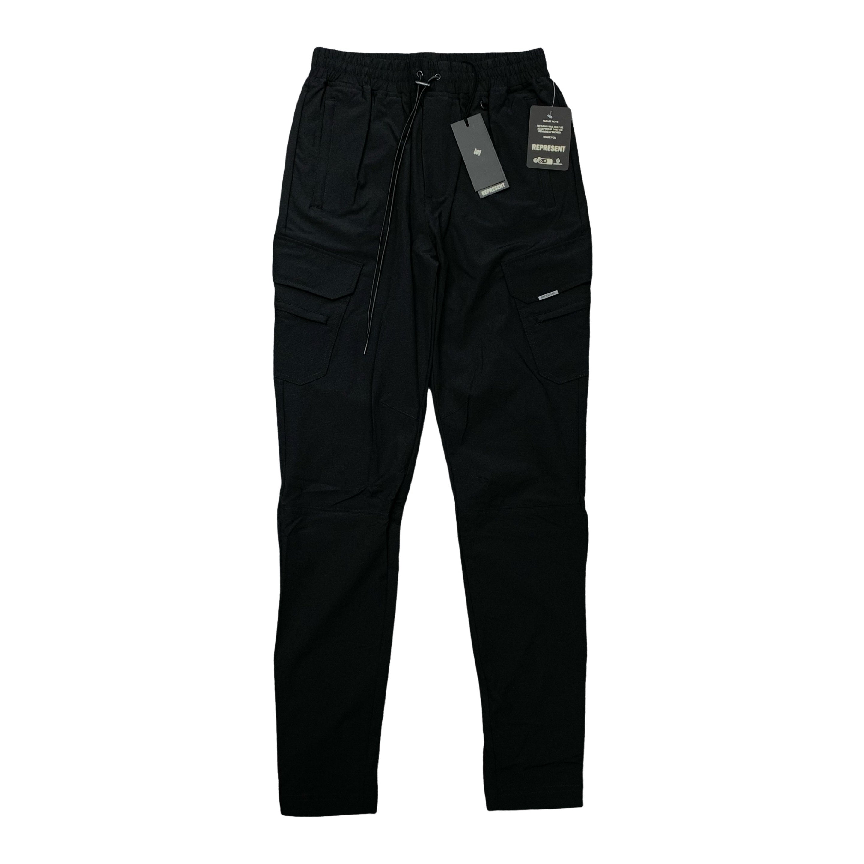 Represent Small Pant 247 Black Zip Track Cargo Bottoms