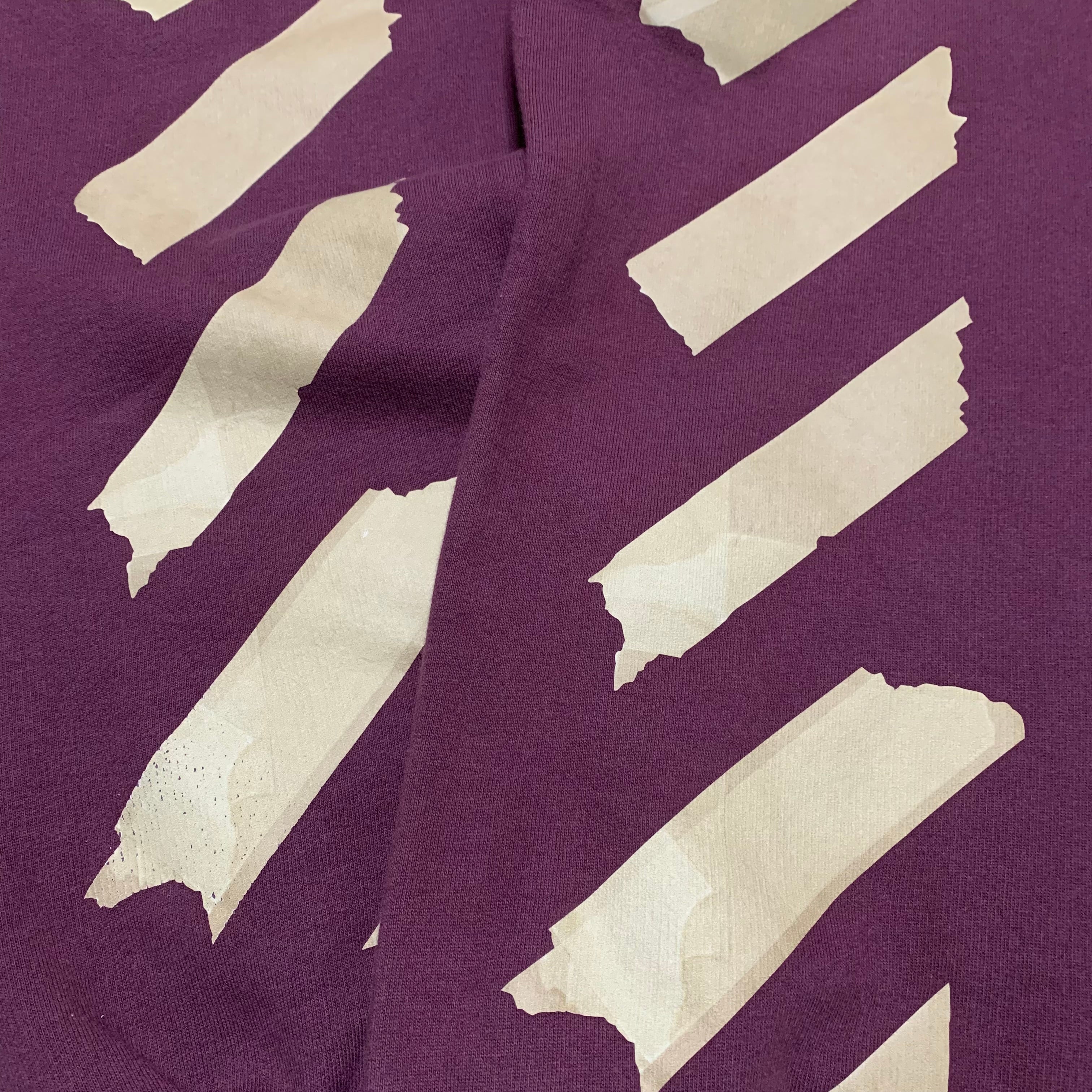 Off White XS Tape Diag Joggers Bottoms Burgundy Virgil Abloh