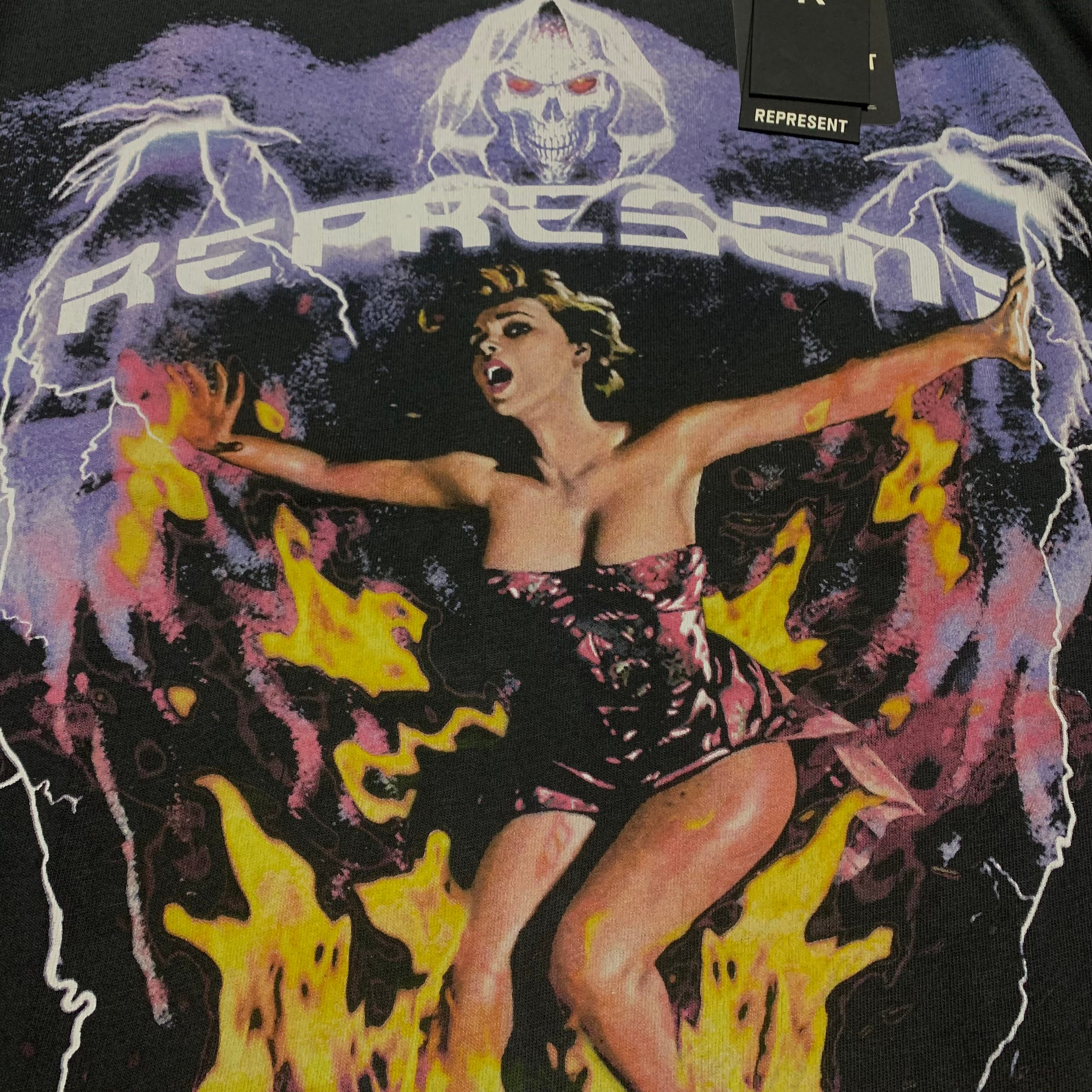 Represent Small Spirit Reaper Vintage Black Tee