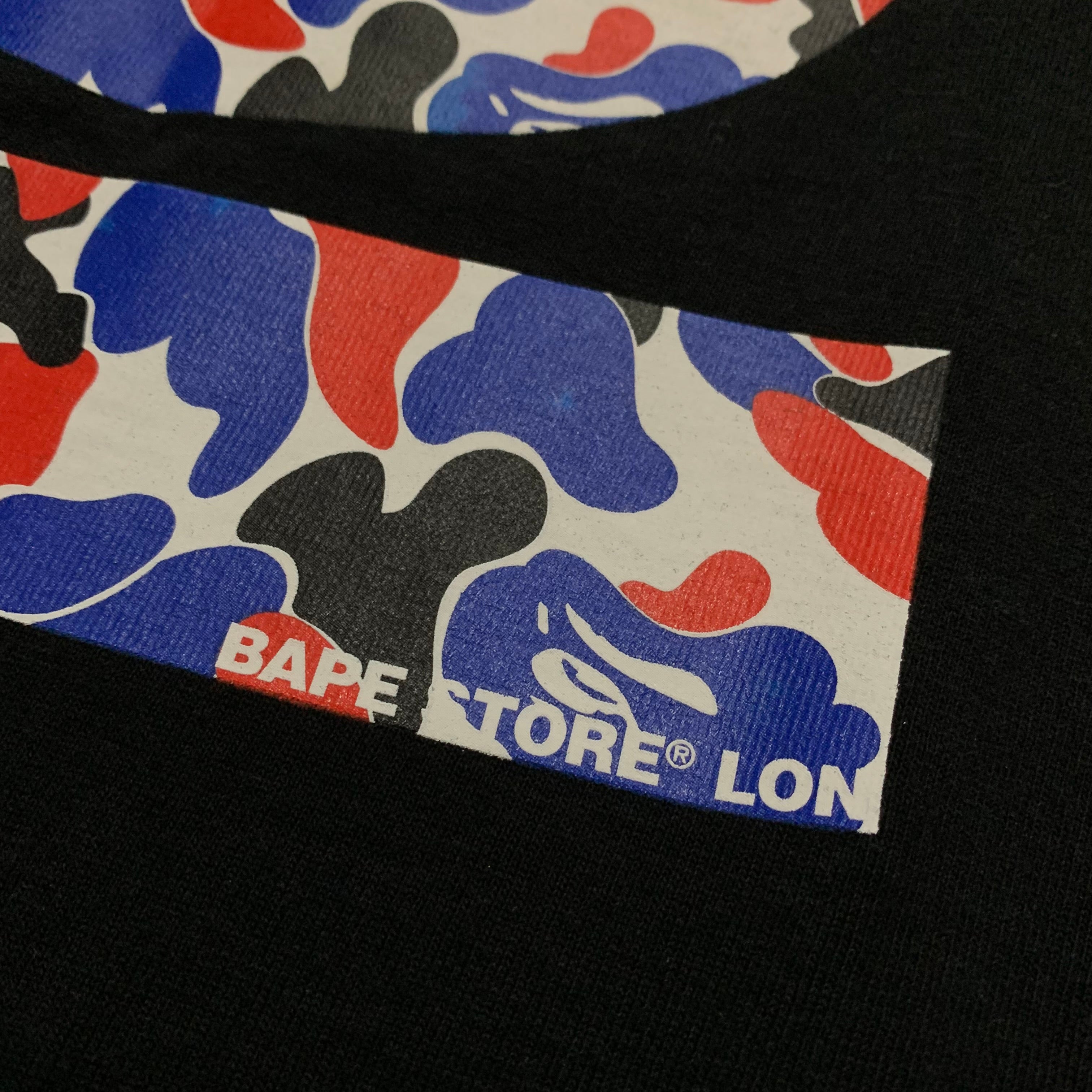 Bape Medium 6th Anniversary London Store Camo Exclusive Black Tee Bathing Ape