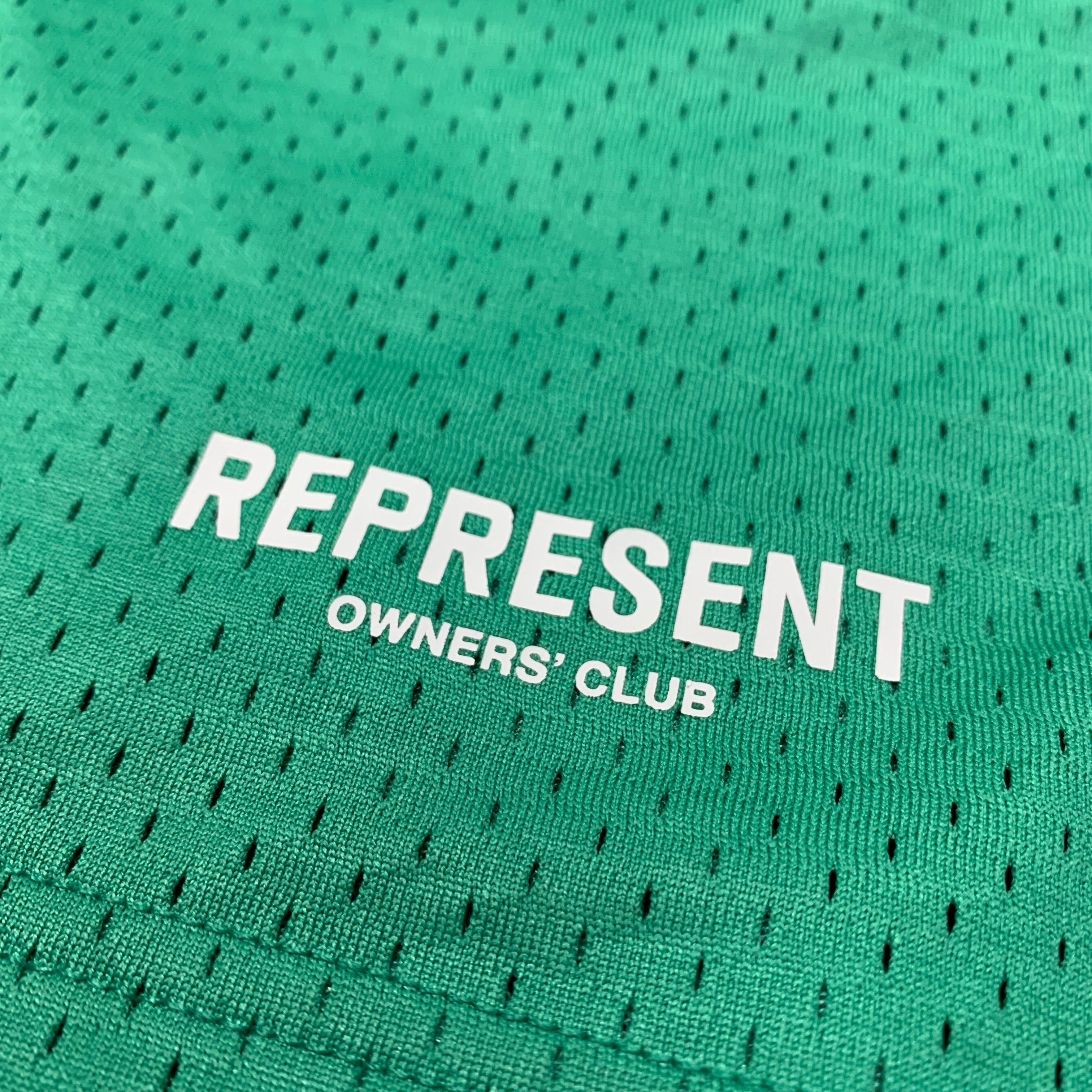 Represent Medium Shorts Owners Club Island Green Zip Mesh Shorts
