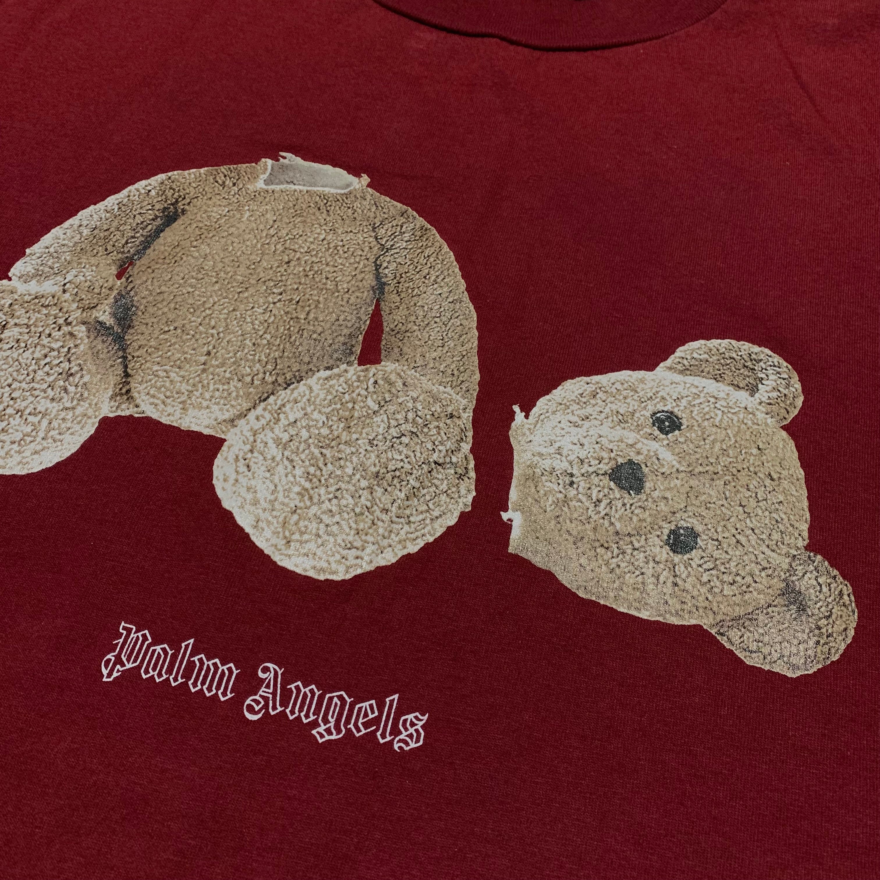 Palm Angels Medium Tee END Bear Rose Burgundy Red T-Shirt Limited Edition