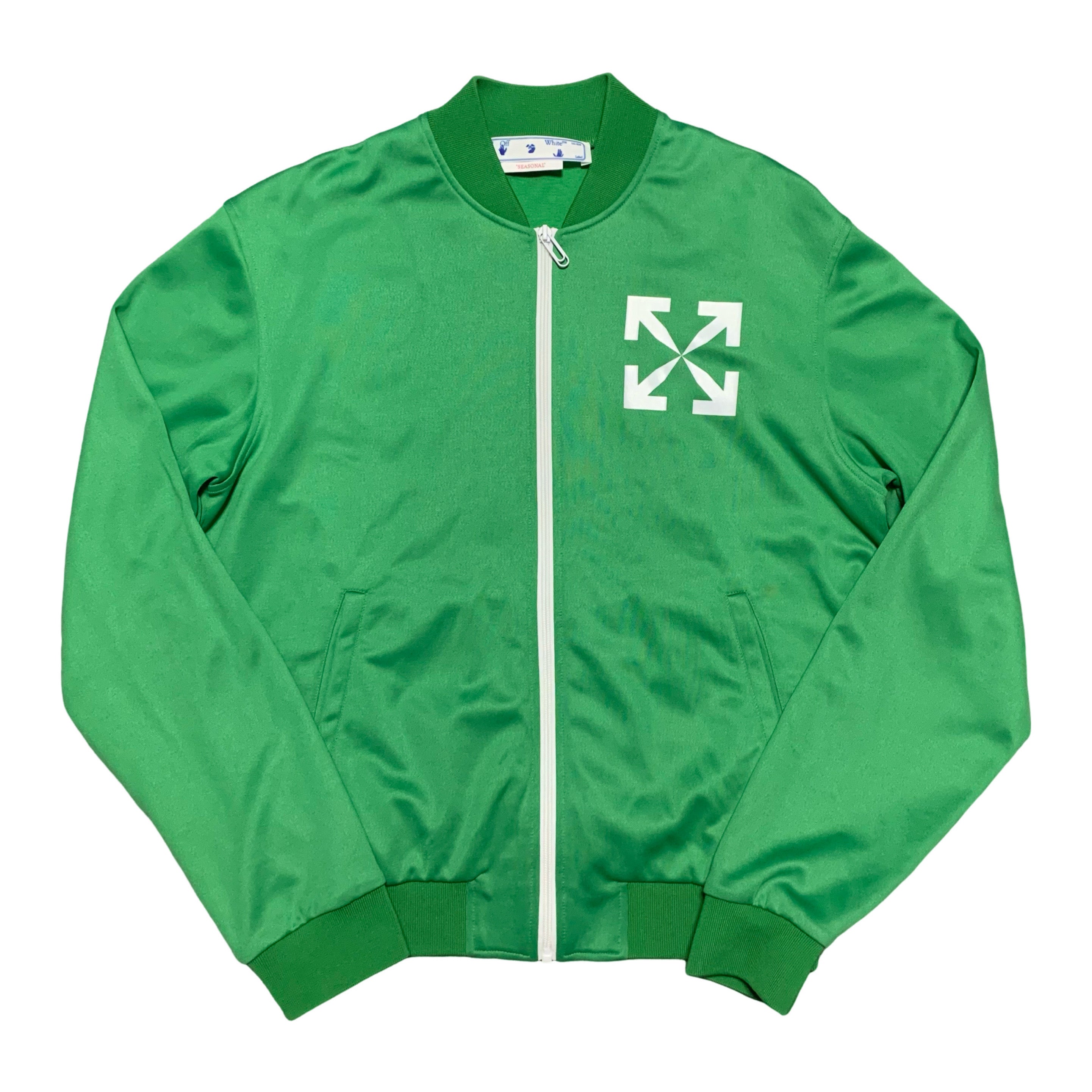 Off White Medium Green Arrows Track Jacket Tracksuit Virgil Abloh (OMBD037S22FAB002)