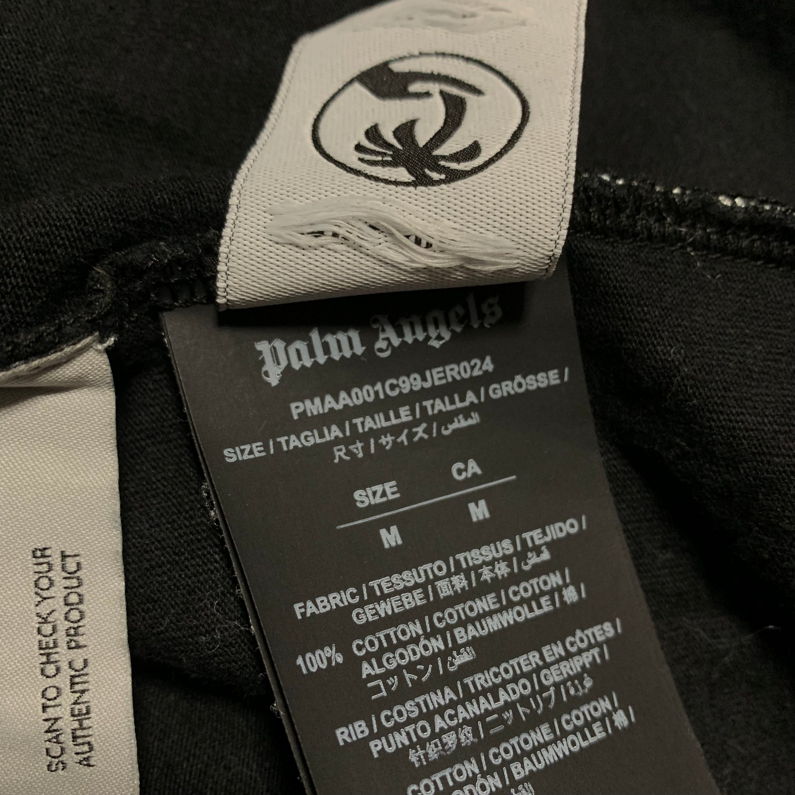 Palm Angels Medium Sprayed Star Black Tee Graffiti