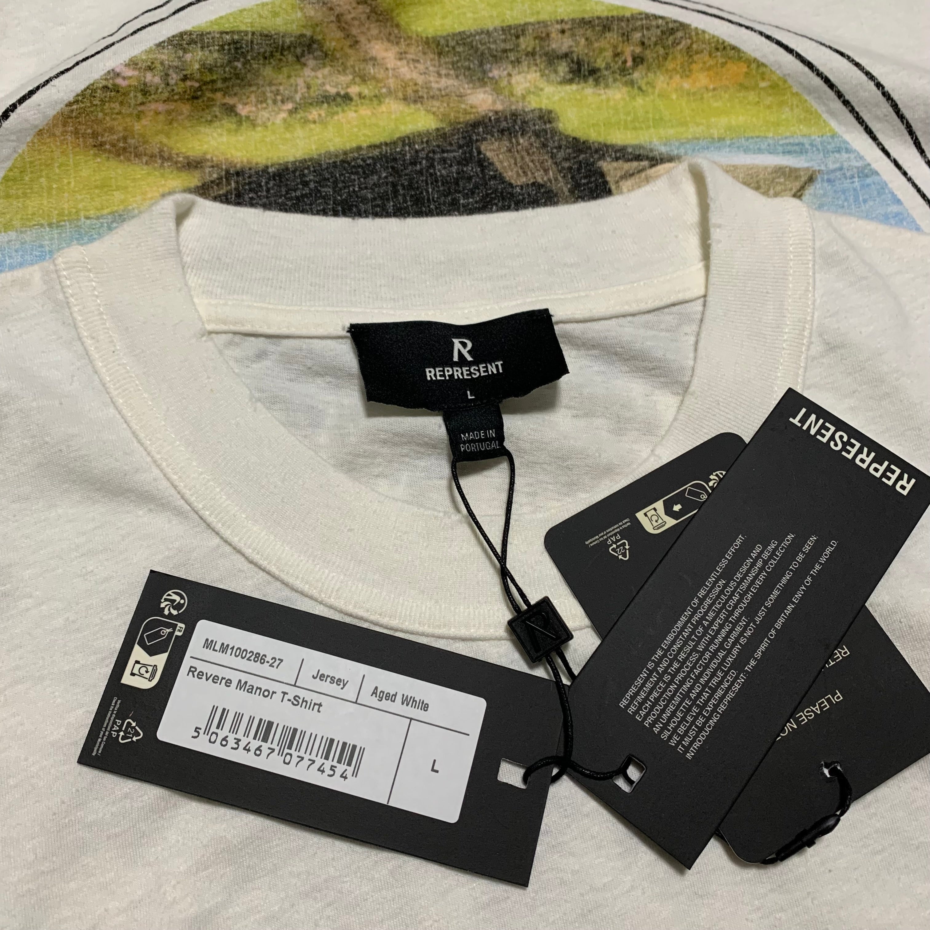 Represent Large Revere Manor Aged White Tee