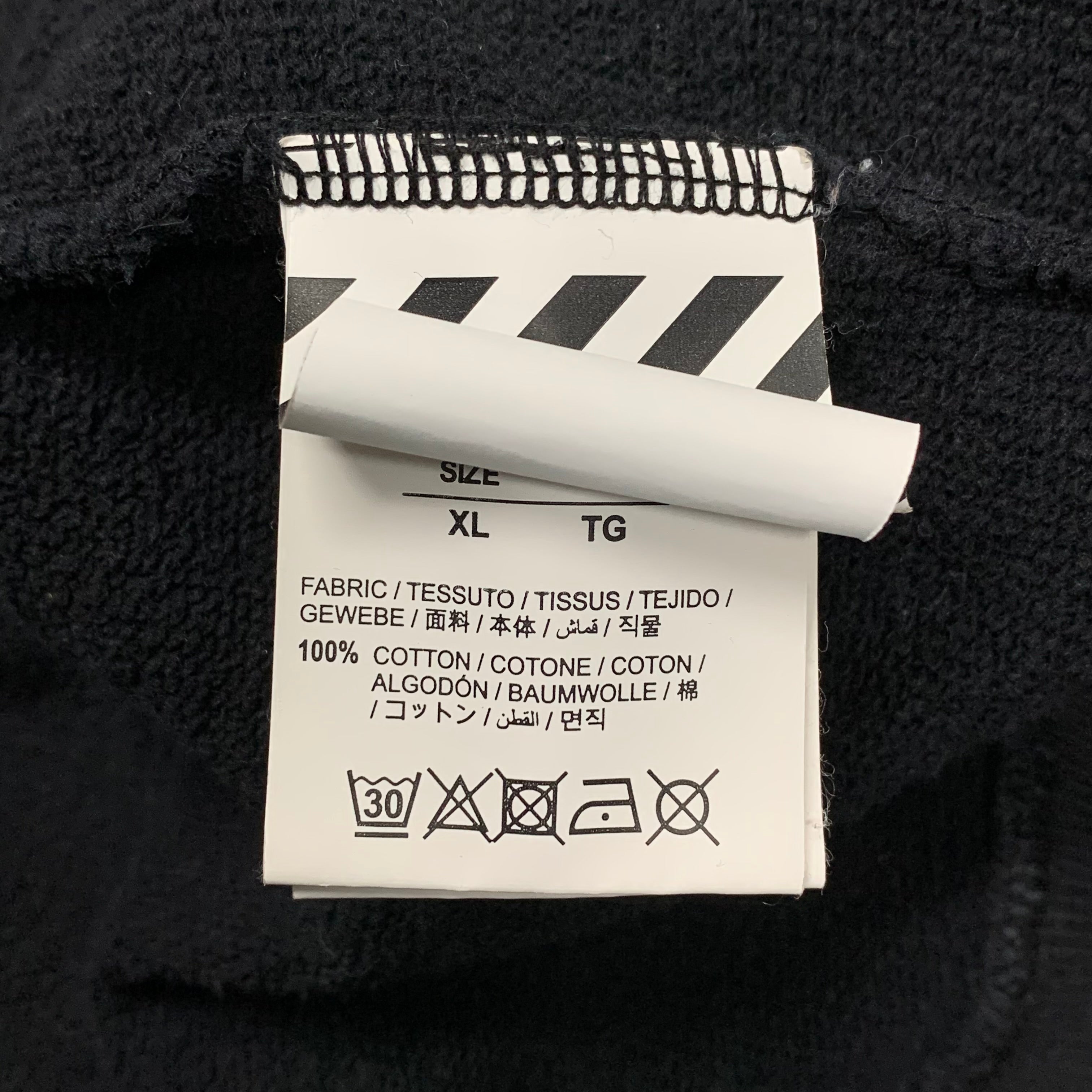 Off White XL Sweatshirt Fence Arrows Black Crewneck Virgil Abloh