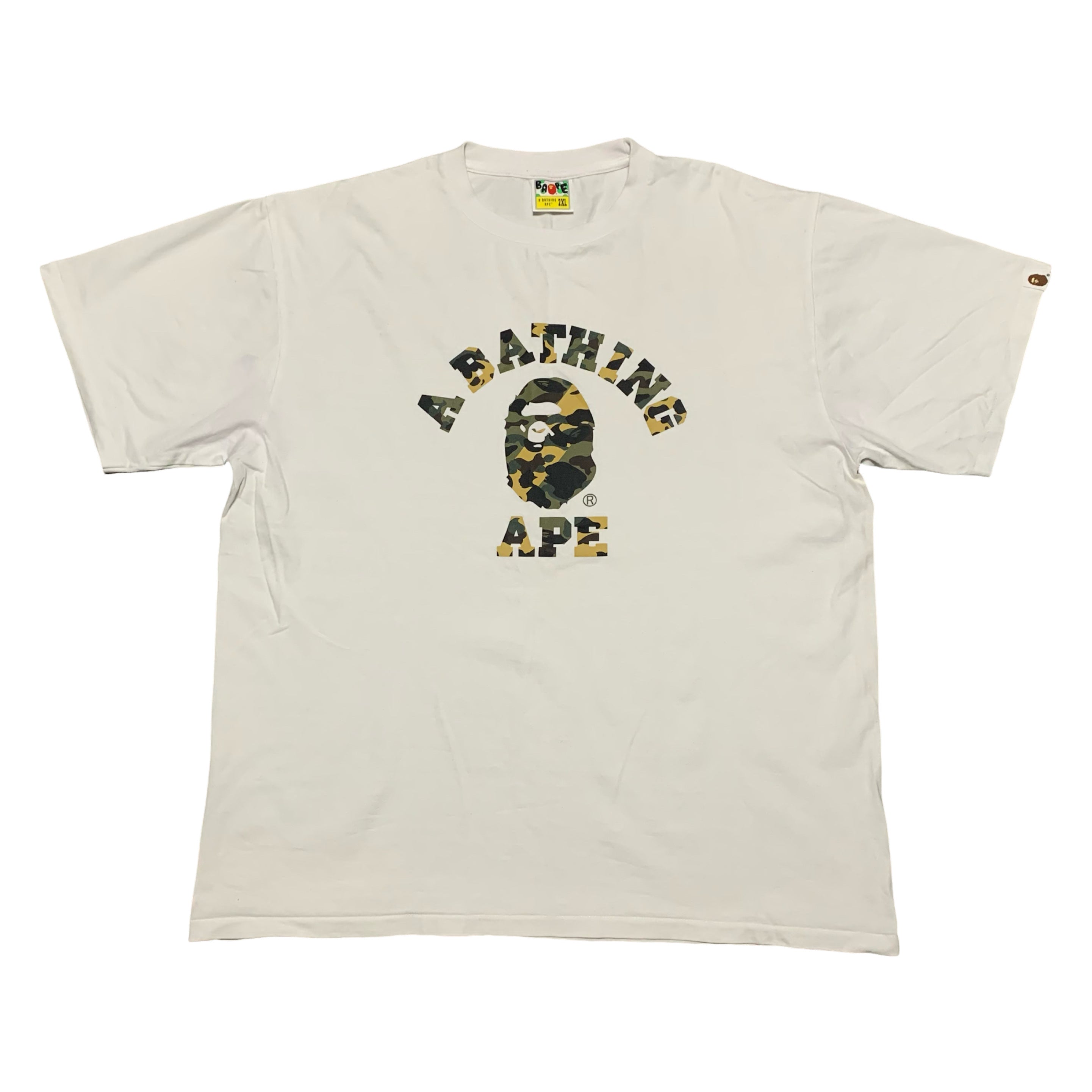 Bape 2XL College Camo White Tee A Bathing Ape XXL