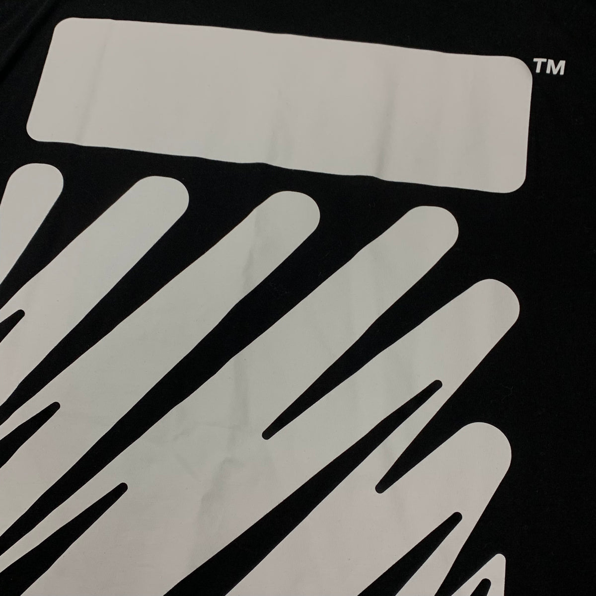 Off White XL Tee Wave Diag Black T-Shirt Virgil Abloh