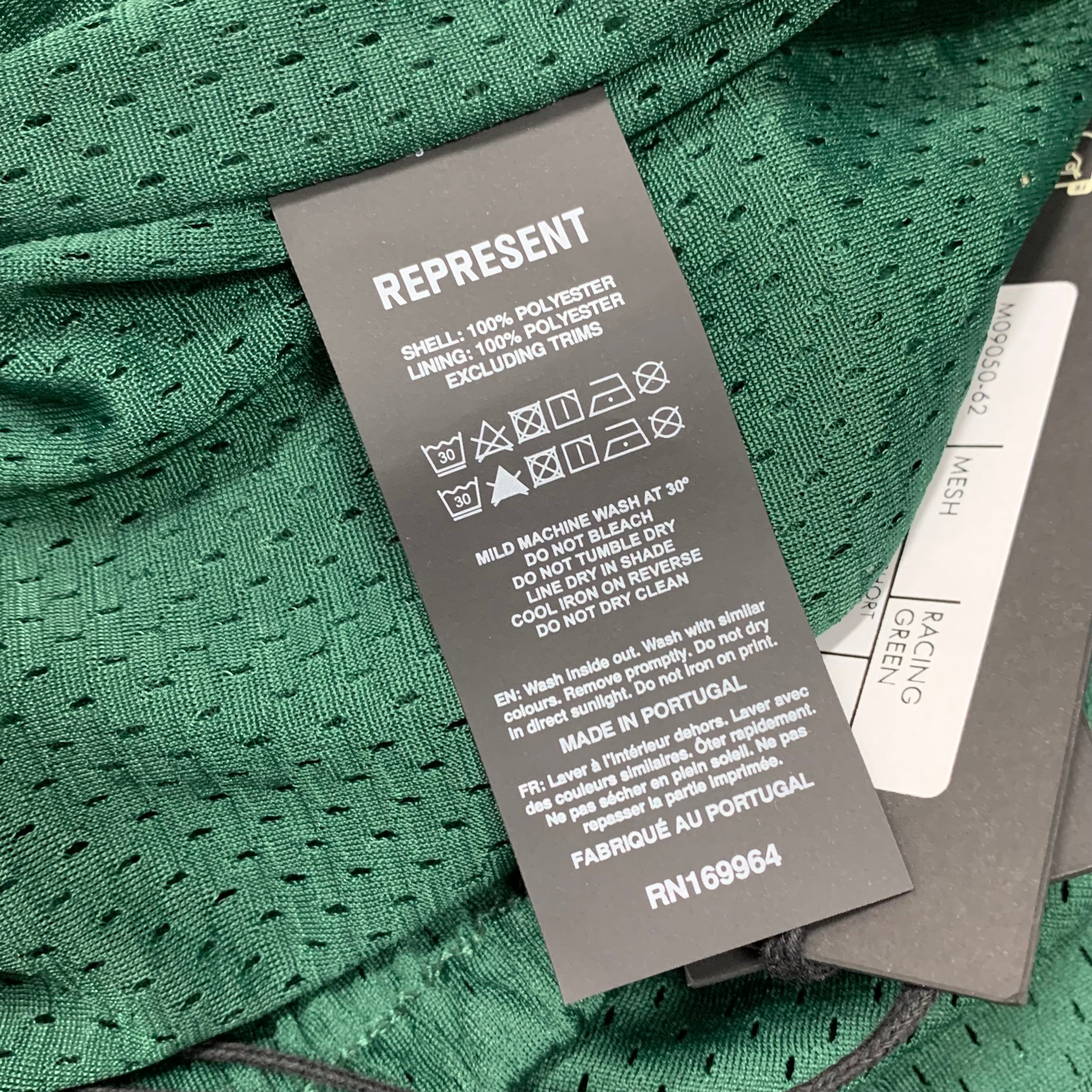 Represent Medium Shorts Owners Club Racing Green Mesh Bottoms