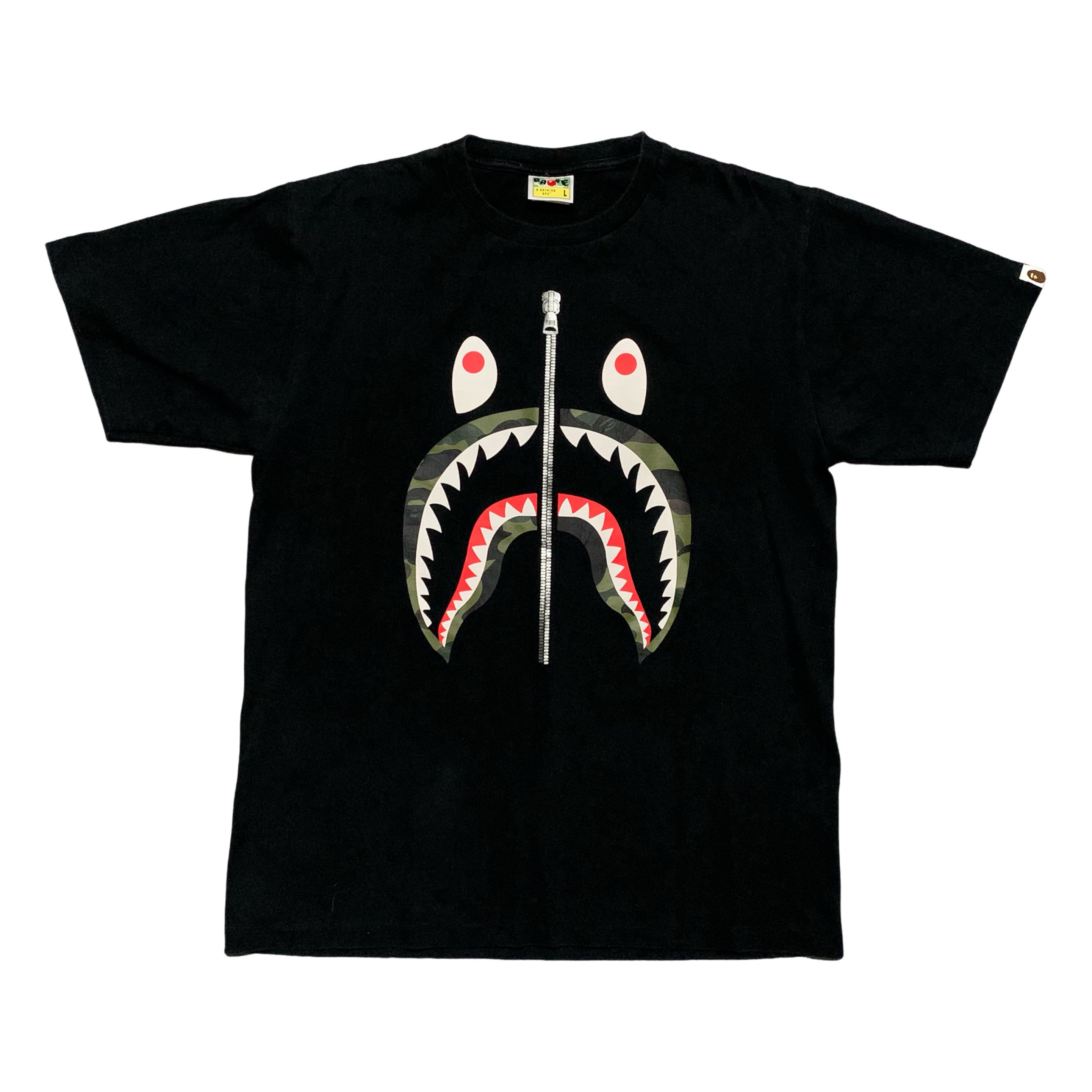 Bape Large Shark 1st Camo Black Tee A Bathing Ape