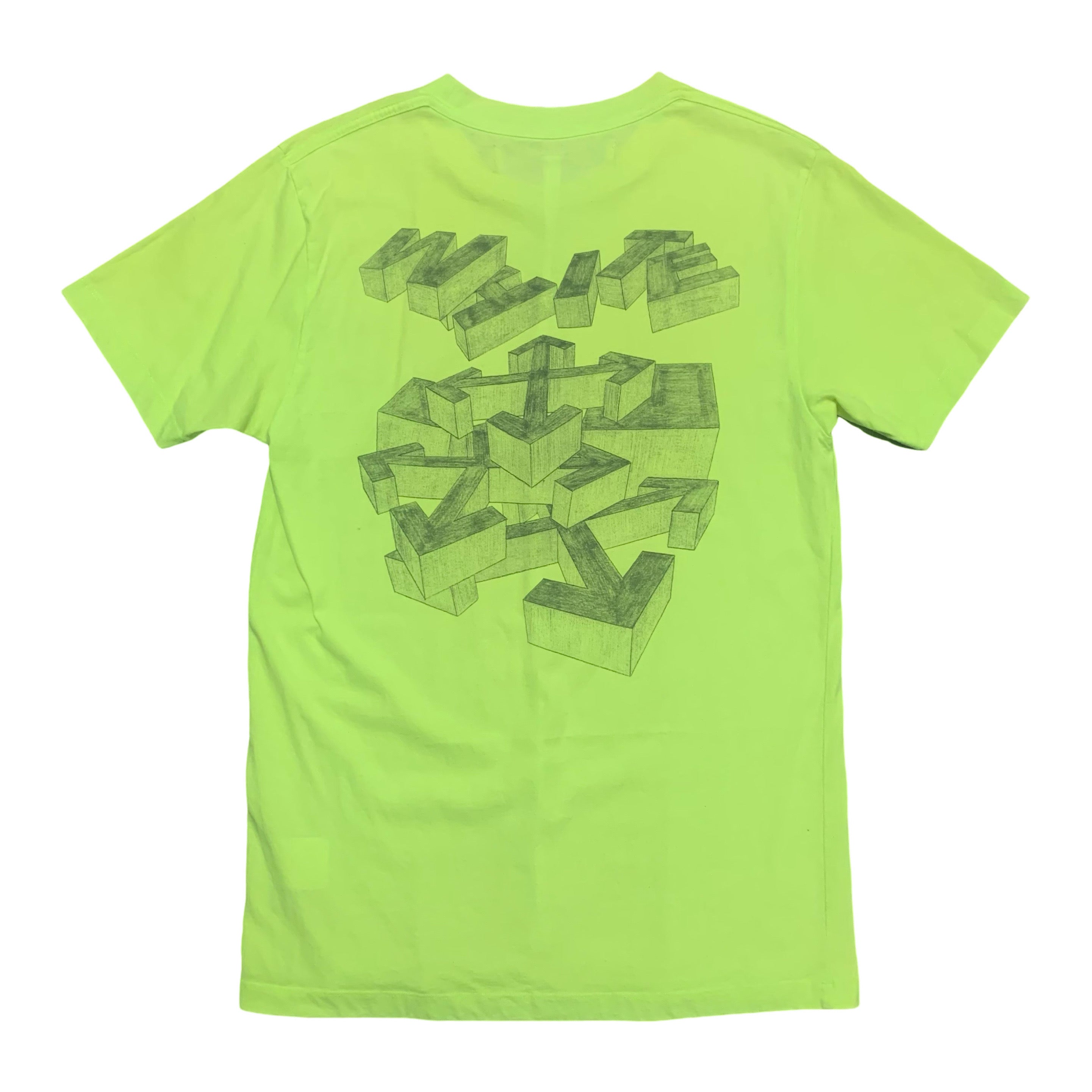 Off White Medium 3D Pencil Arrow Bright Green Tee Virgil Abloh (OMAA027R20185010)