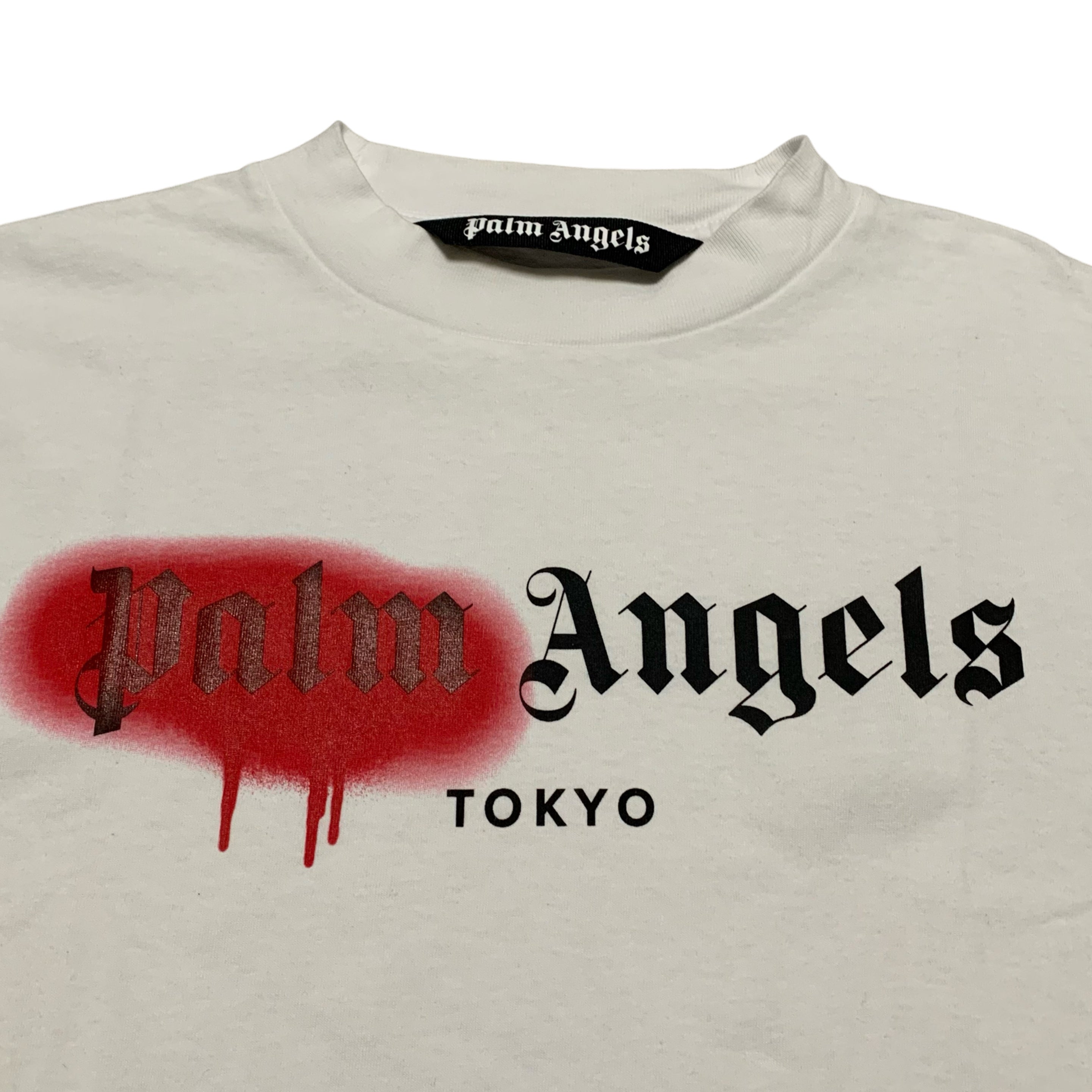 Palm Angels Medium Tokyo Sprayed White Tee