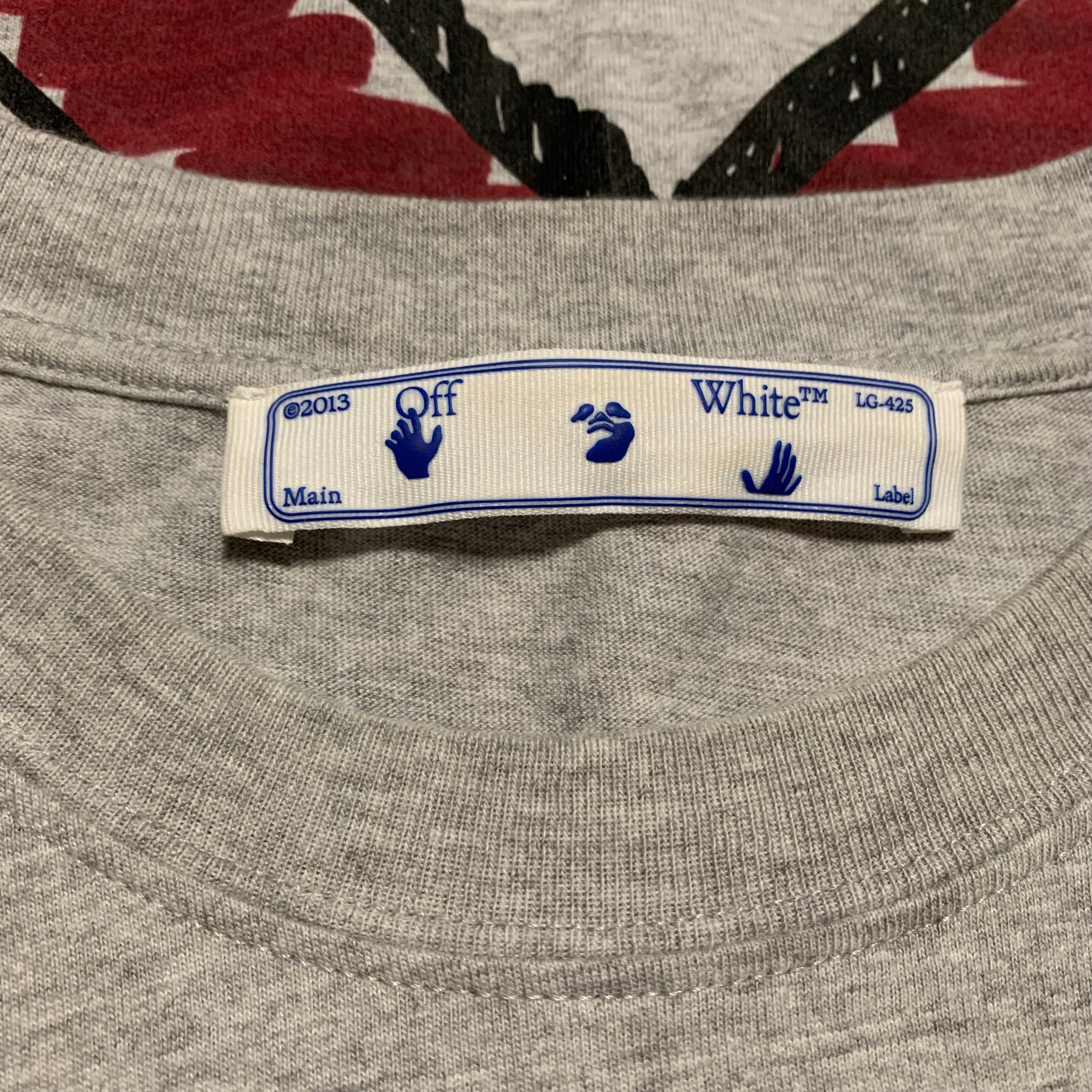 Off White Large Marker Arrows Grey Tee Virgil Abloh