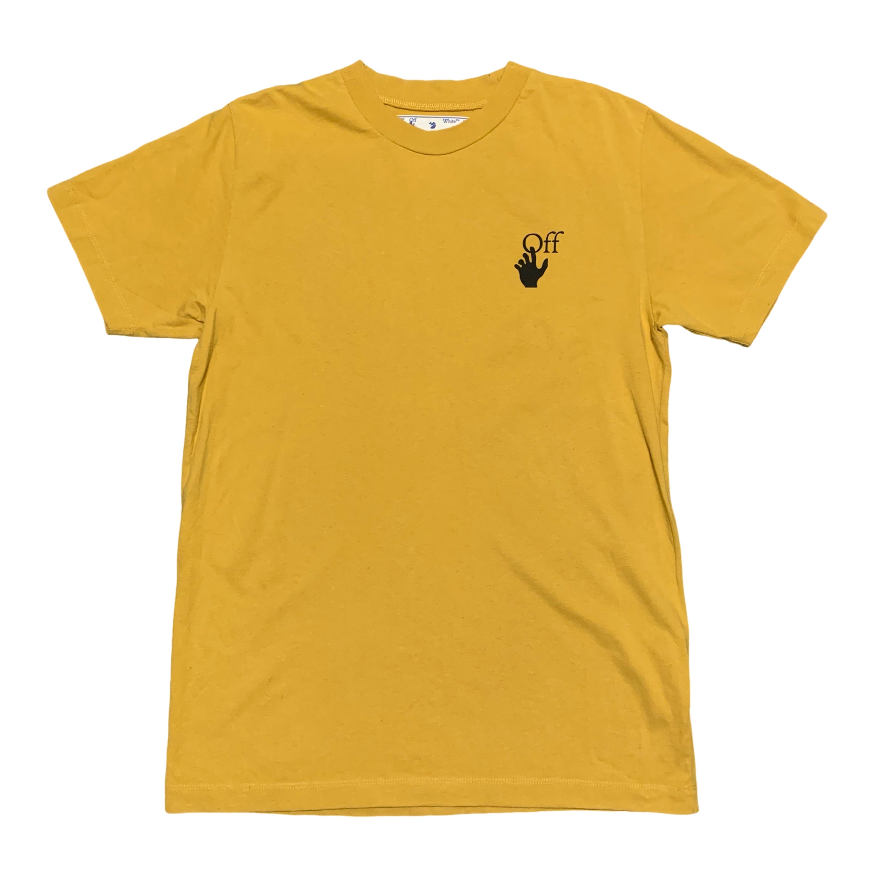 Off White Small Agreement Arrows Yellow Tee Virgil Abloh (OMAA027F20FAB013)