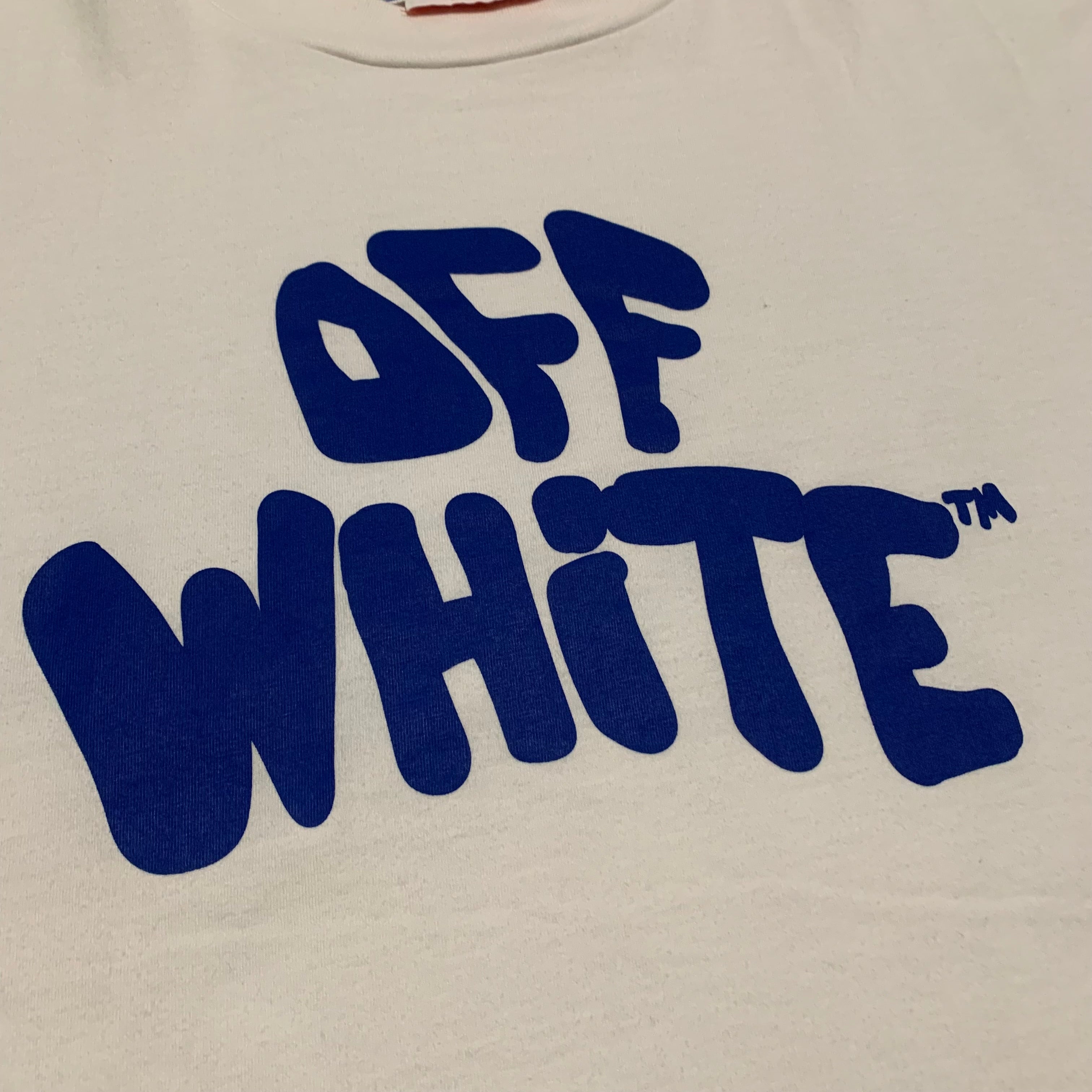 Off White Medium 70s Casual Type Logo Casual White Tee Virgil Abloh