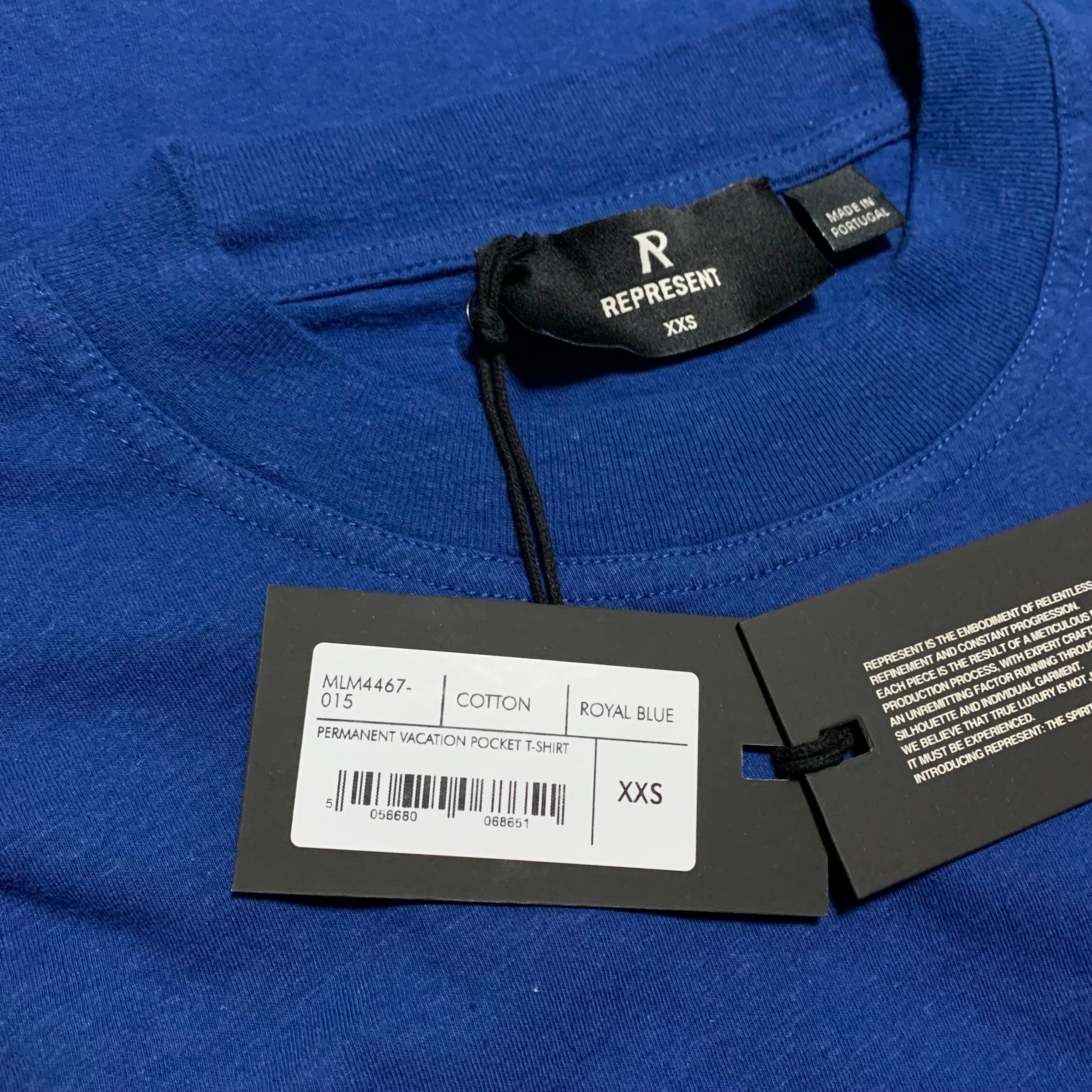Represent XXS Permanent Vacation Royal Blue Pocket Tee