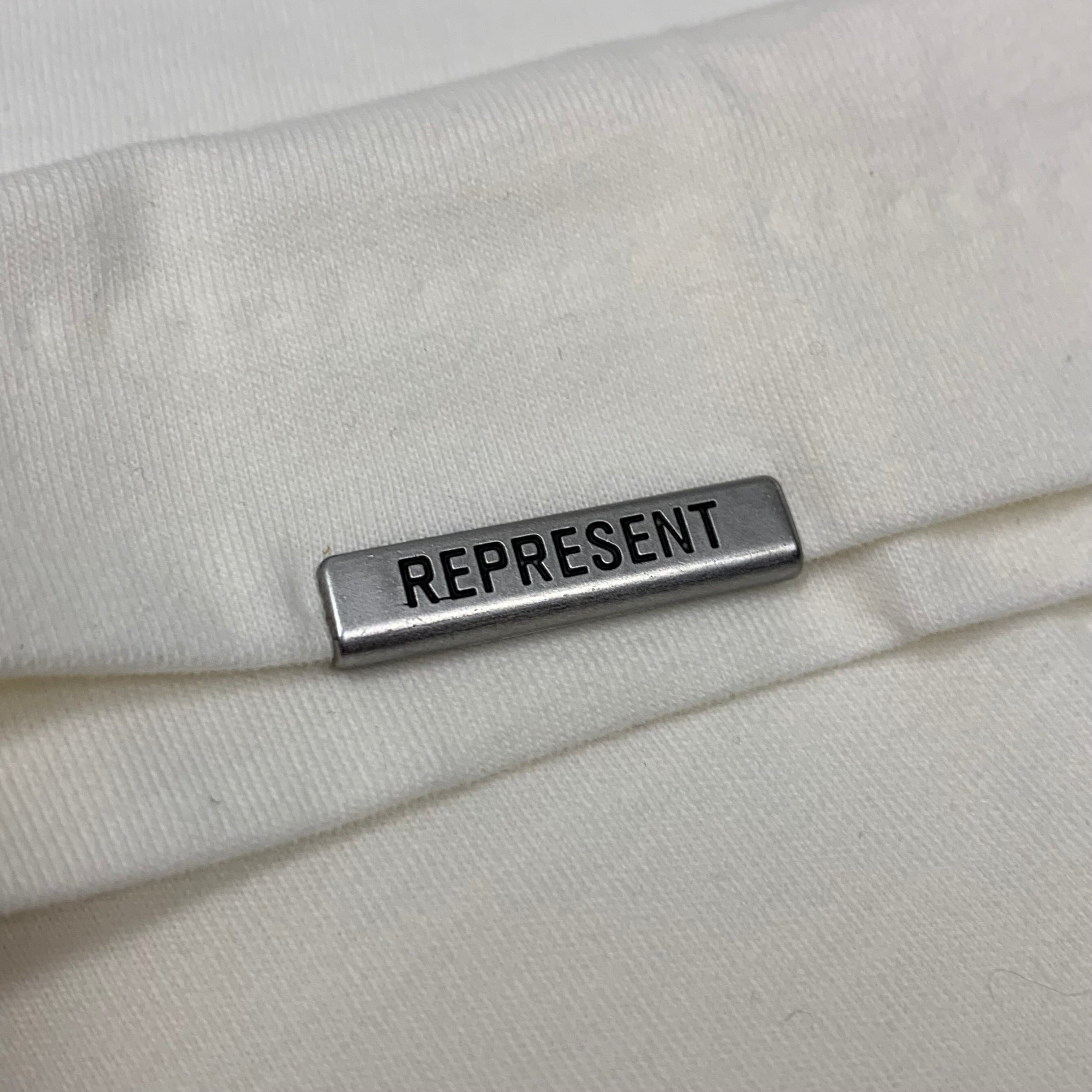 Represent Small Tee Metal Initial R Flat White T-Shirt