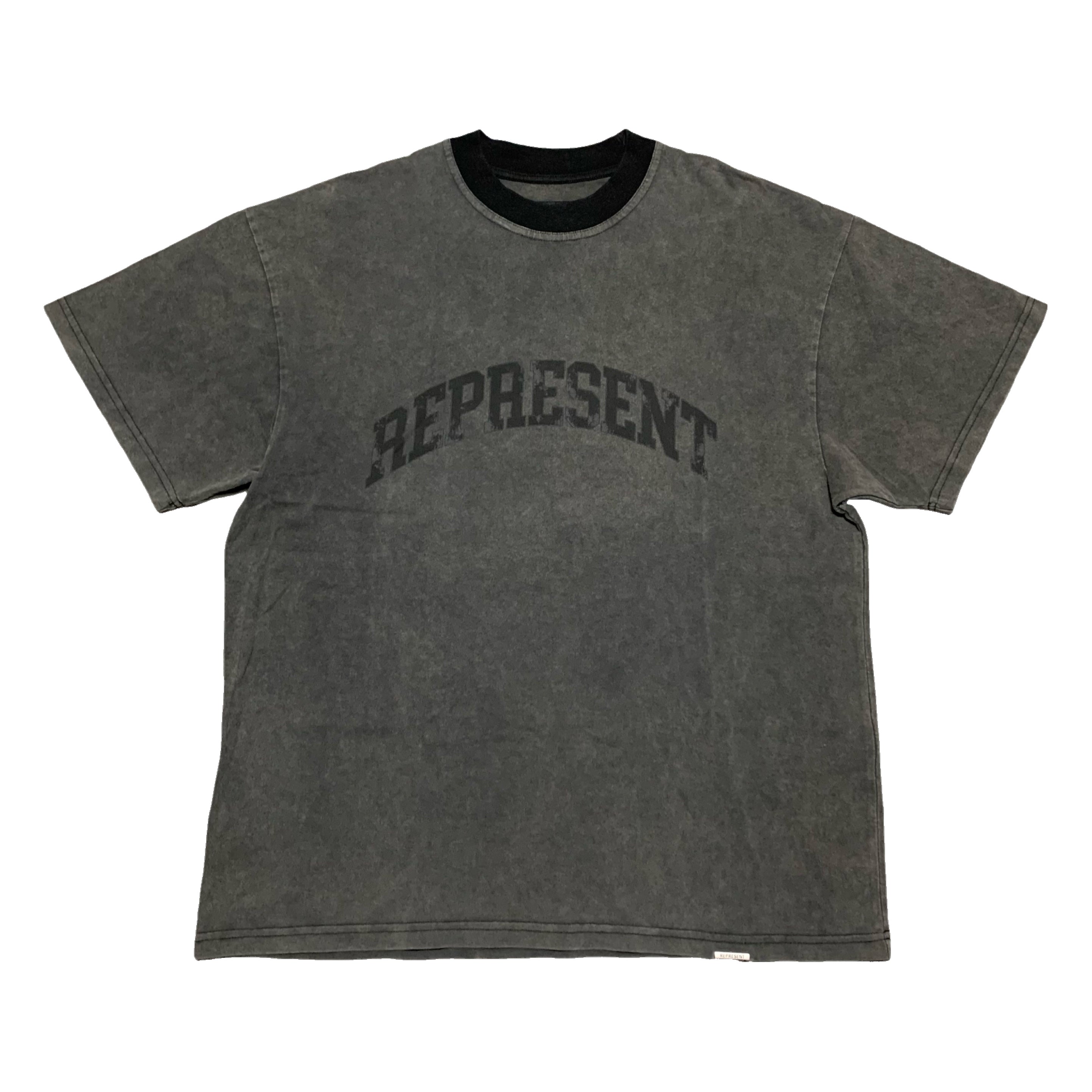 Represent Small Arched Logo Vintage Grey Tee